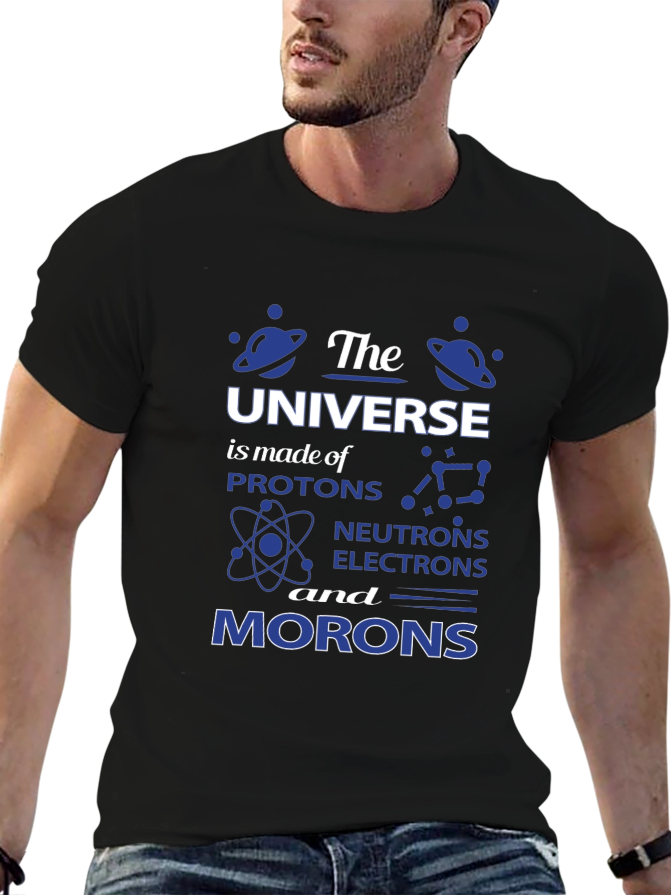 Black The Universe T-Shirt - Science Humor Tee view 6