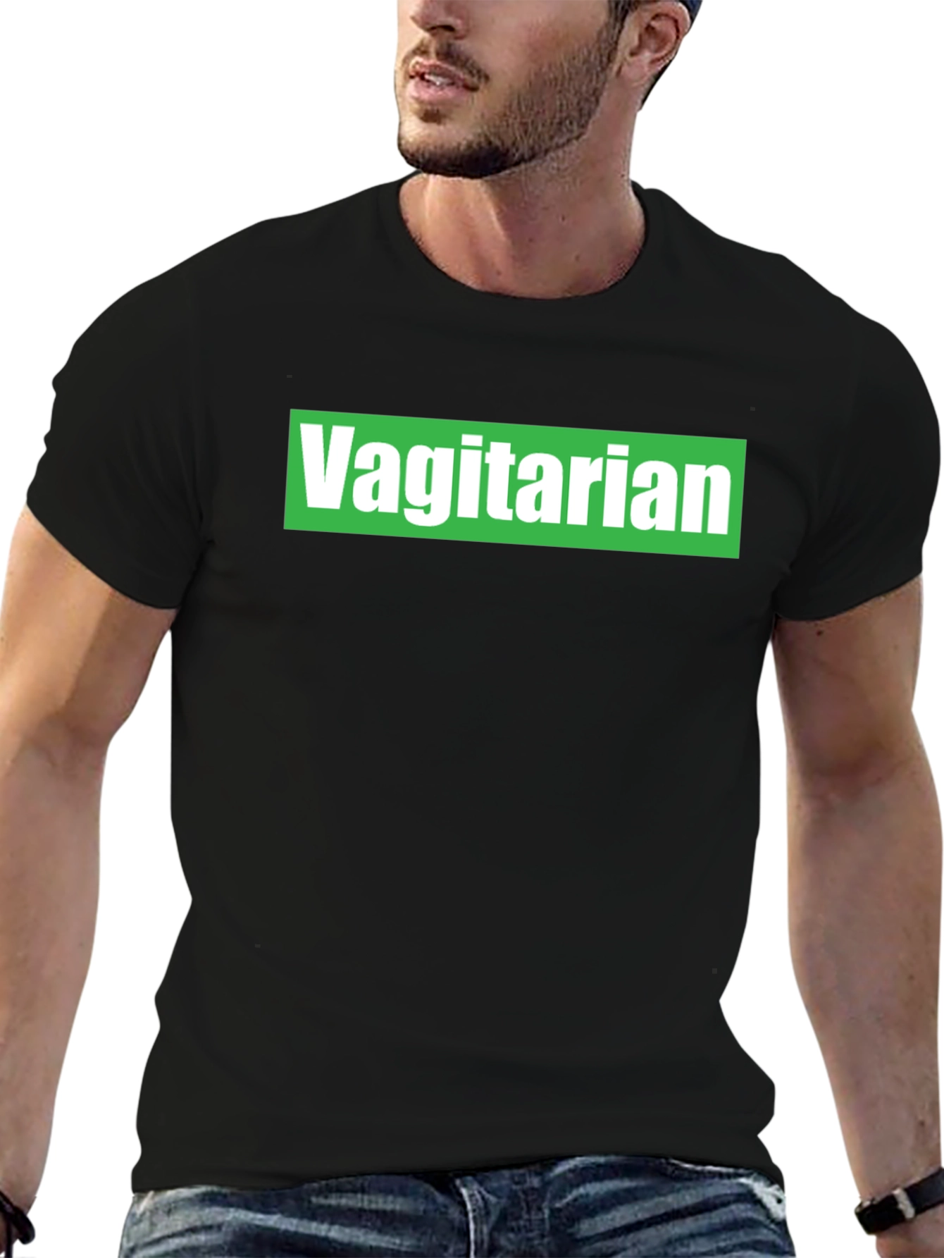Black Vagitarian T-Shirt - Novelty Graphic Tee view 6