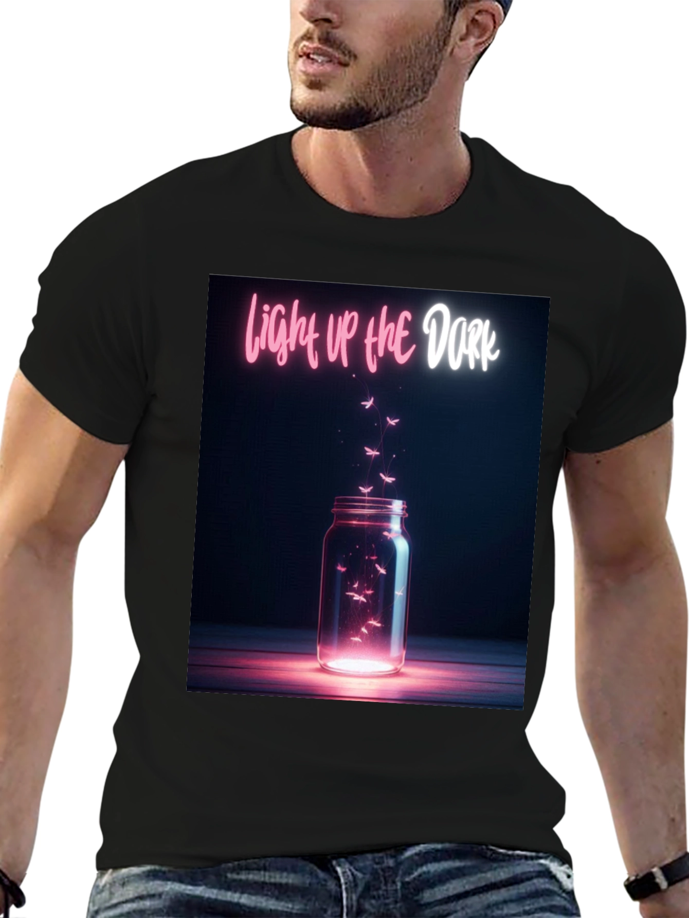 Black Light Up the Dark Graphic Tee view 6
