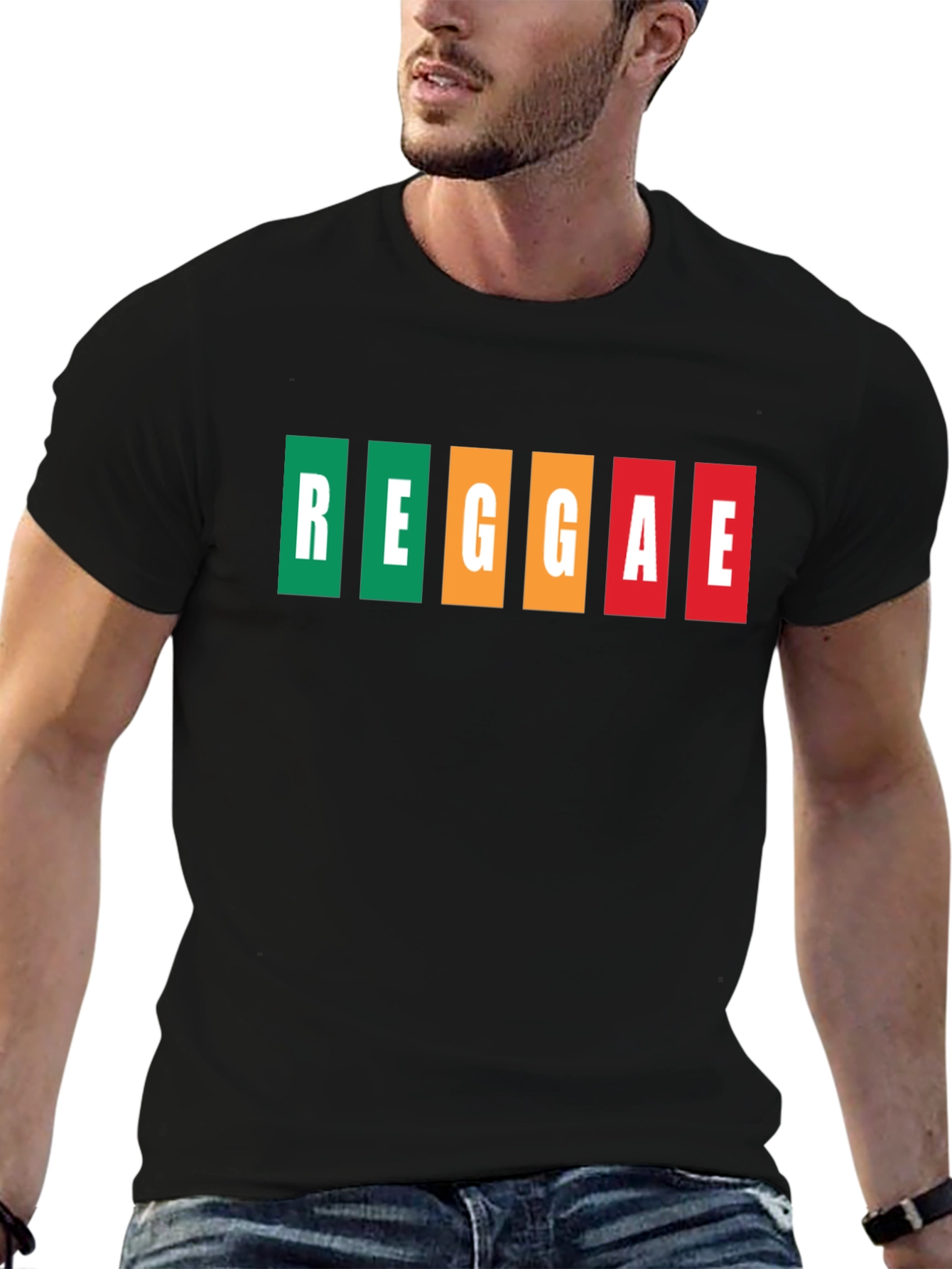 Black Reggae Music T-Shirt - Black view 6