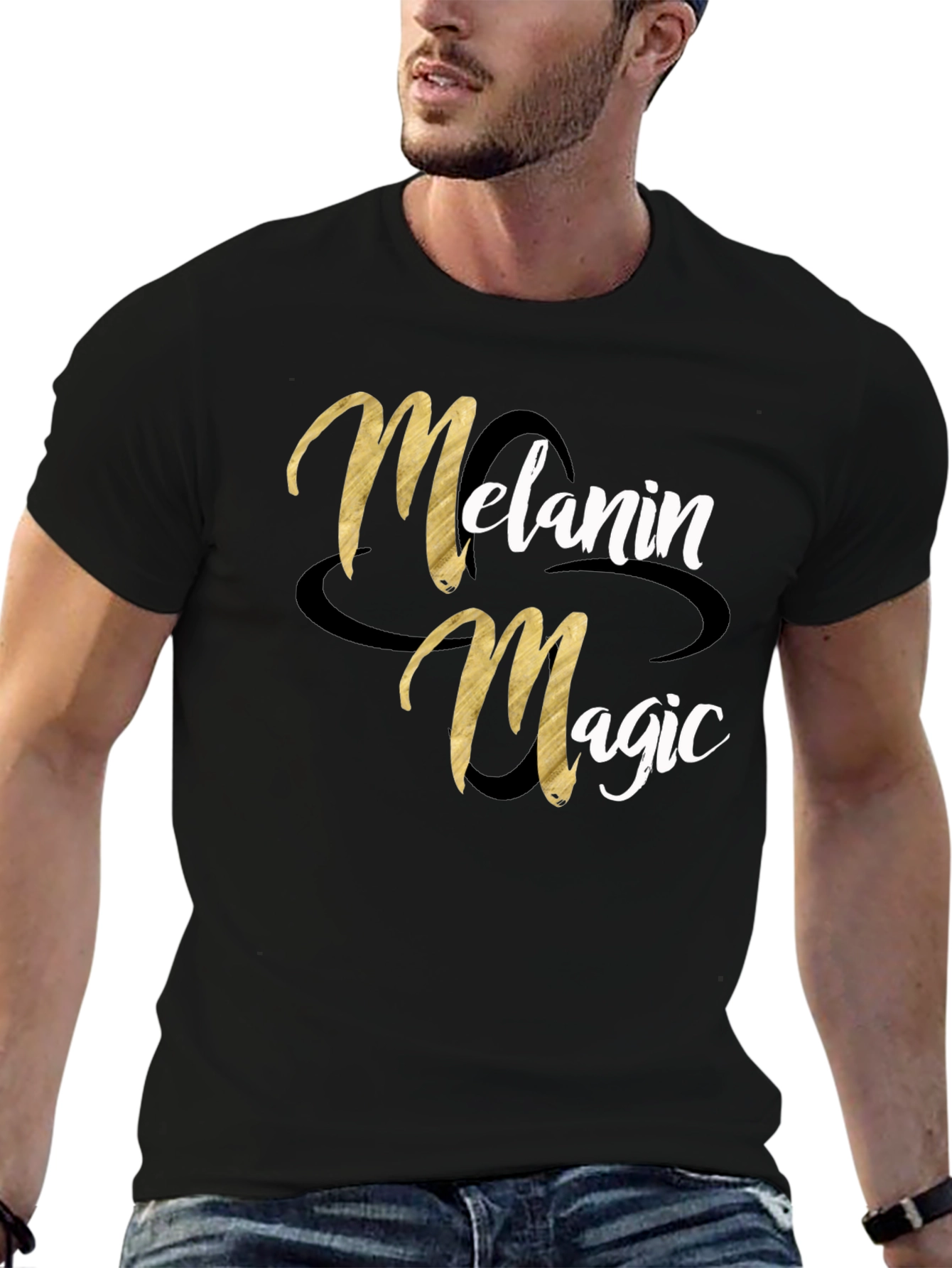 Black Melanin Magic Graphic Tee - Stylish Black T-Shirt view 6