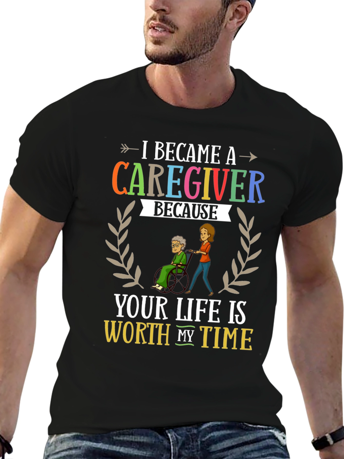 Black Caregiver Appreciation T-Shirt: Worth My Time view 6