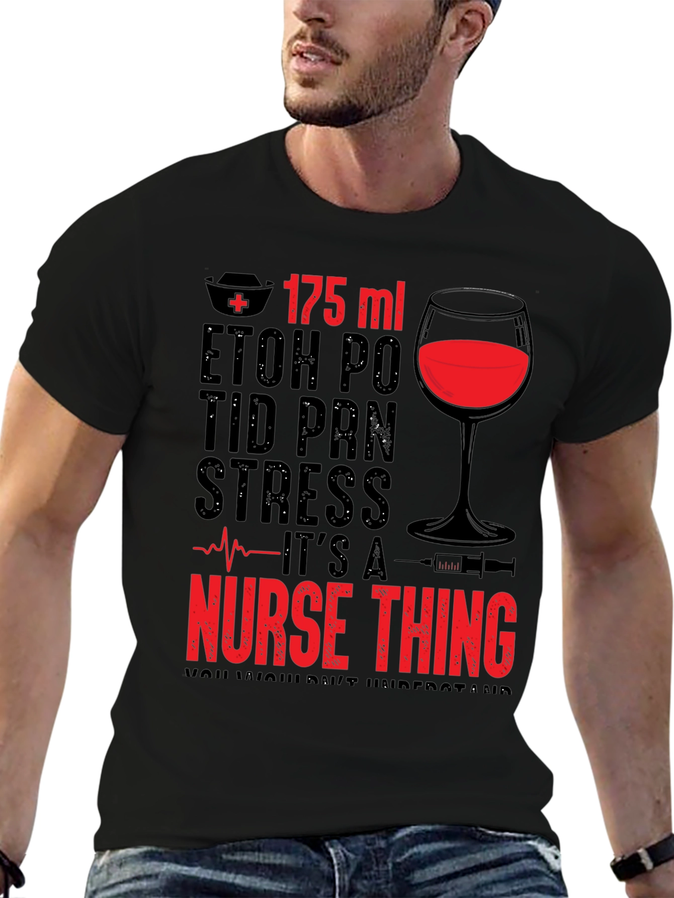 Black Nurse Thing Graphic T-Shirt view 6