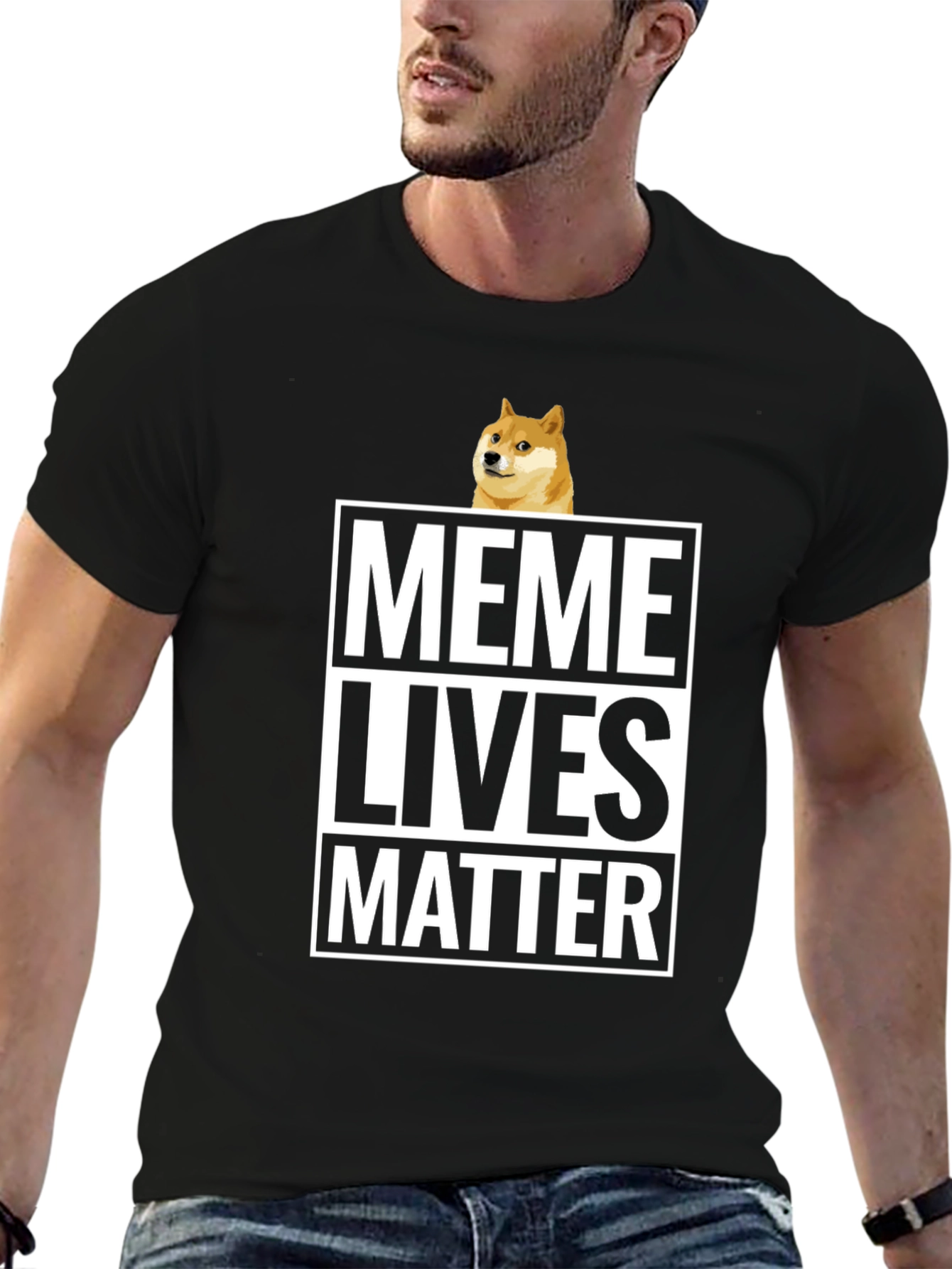 Black Meme Lives Matter Black Graphic Tee - Doge T-Shirt view 6