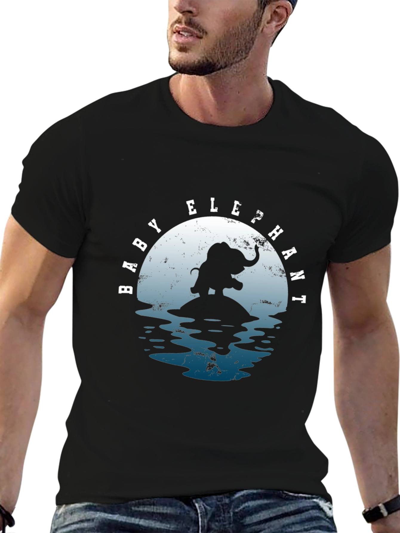 Black Baby Elephant Graphic Tee - Cute Animal Shirt view 6