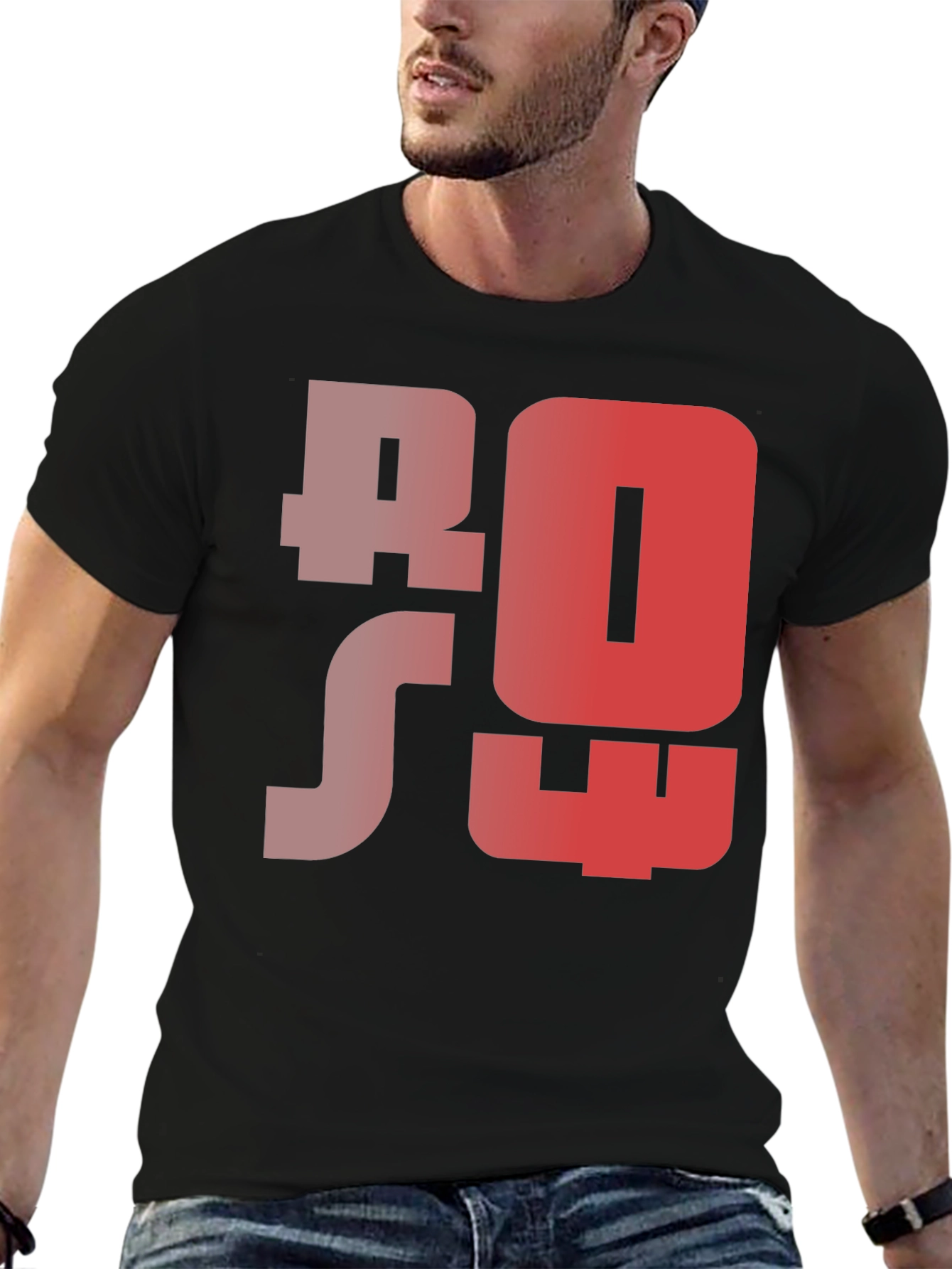 Black ROS T-Shirt - Unique Graphic Tee view 6