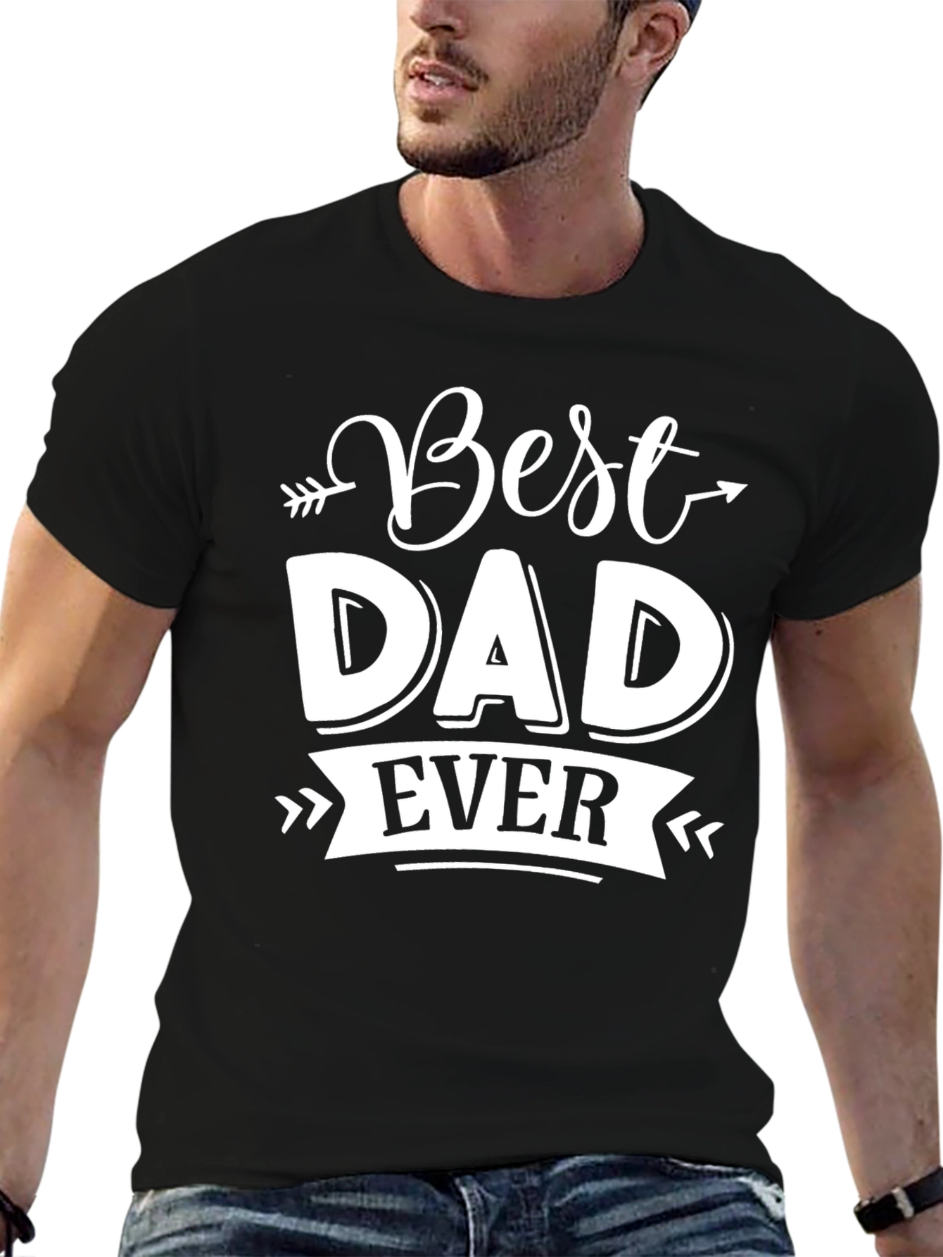 Black Best Dad Ever Graphic Tee - Black T-Shirt view 6