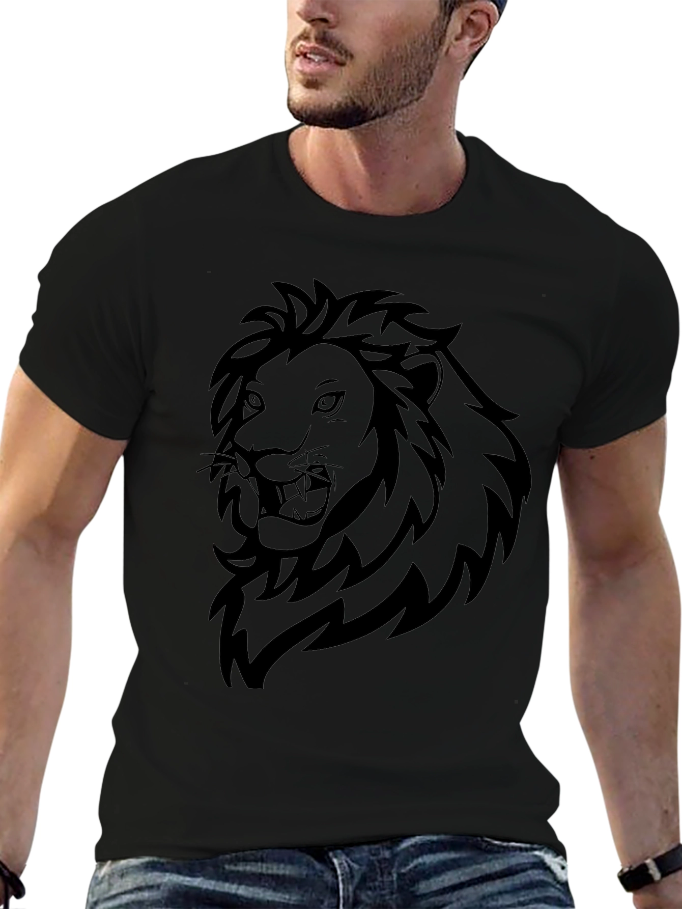 Black Black Lion Graphic Tee - Bold Statement view 6