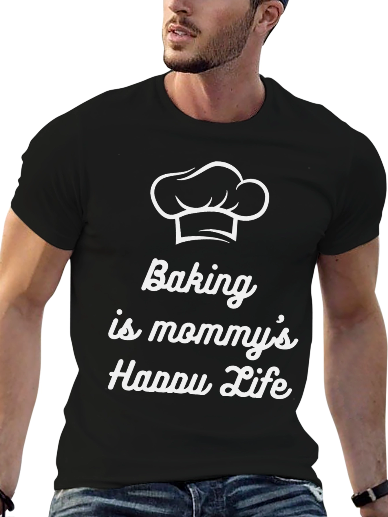 Black Baking is Mommy's Happy Life T-Shirt view 6