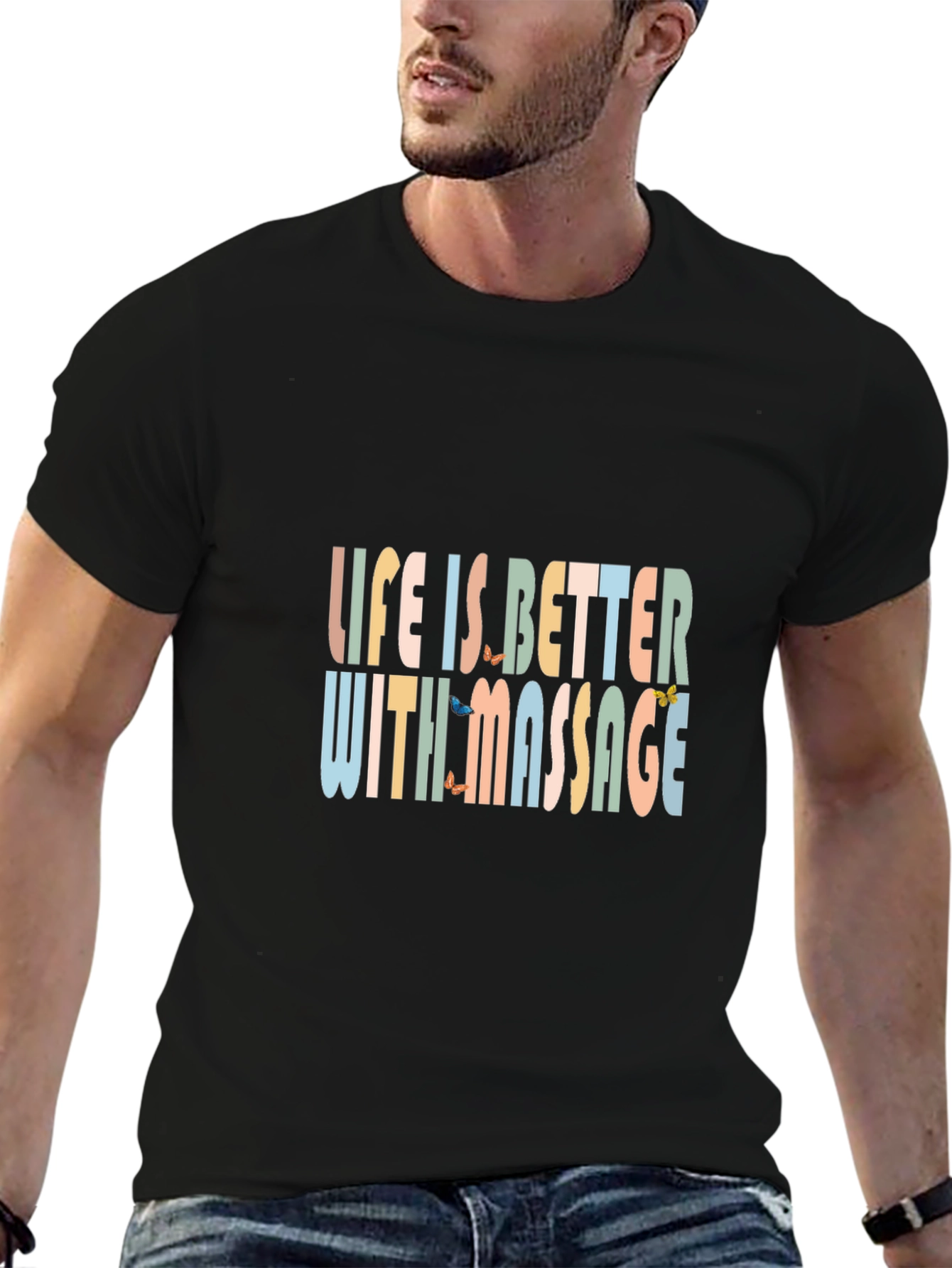 Black Life is Better With Massage T-Shirt view 6