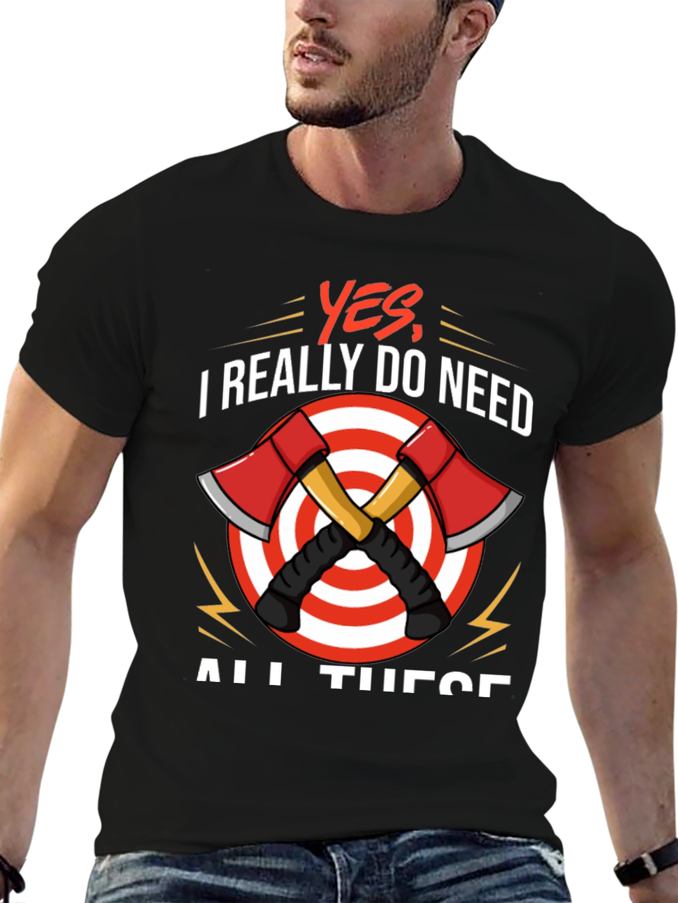 Black Axe Throwing T-Shirt - Yes, I Need All These view 6