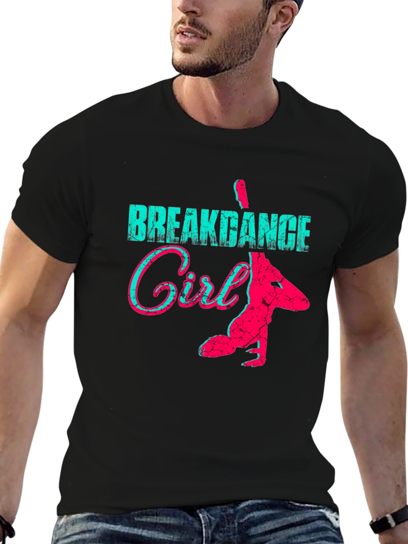 Black Breakdance Girl Graphic Tee - Cool Style view 6