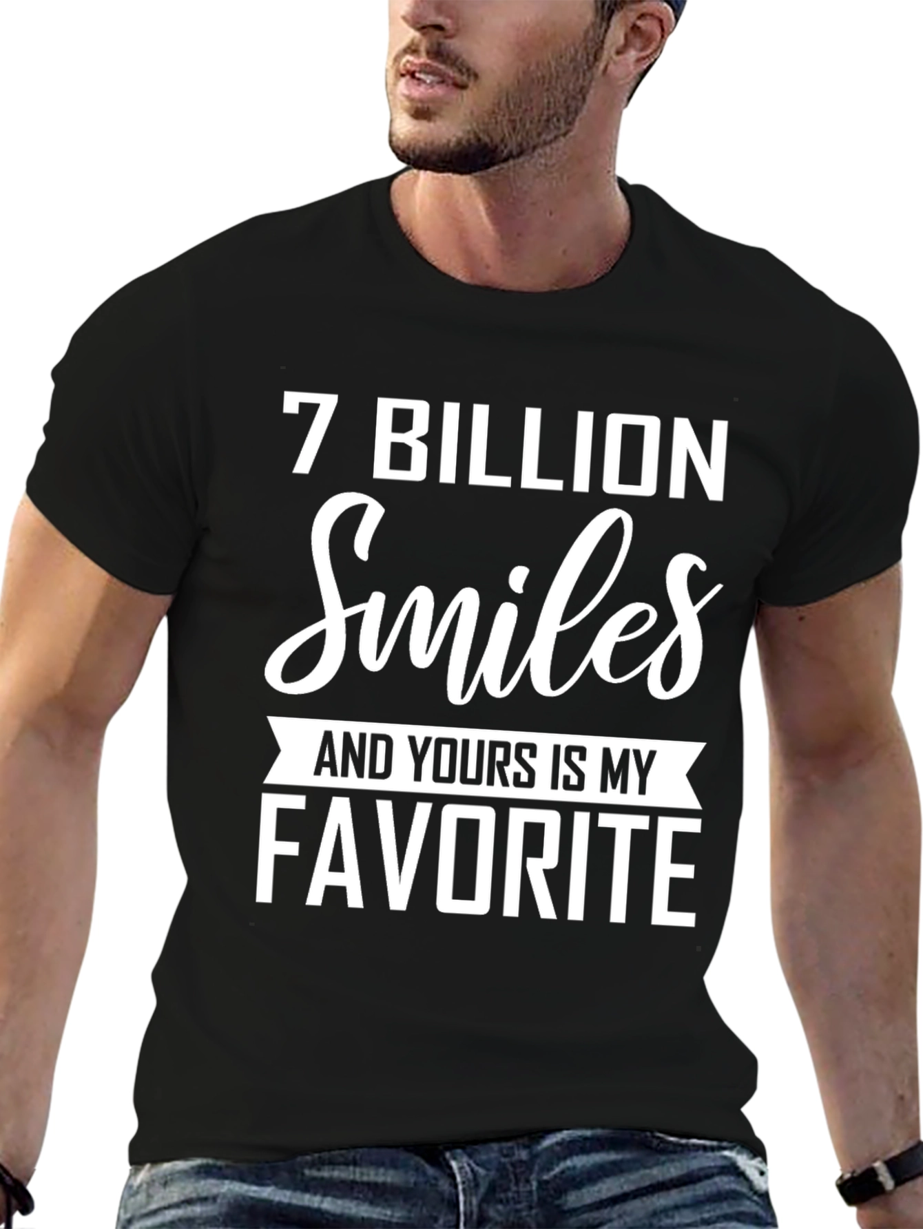 Black 7 Billion Smiles Favorite T-Shirt view 6