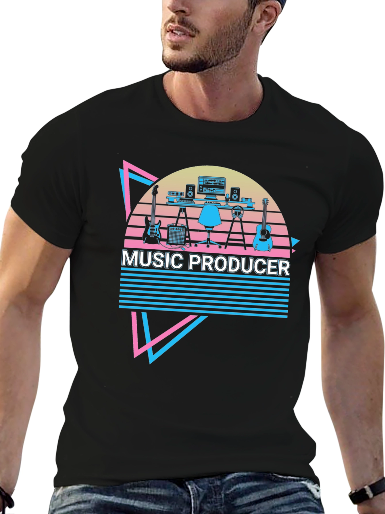 Black Music Producer Graphic Tee - Retro Style view 6