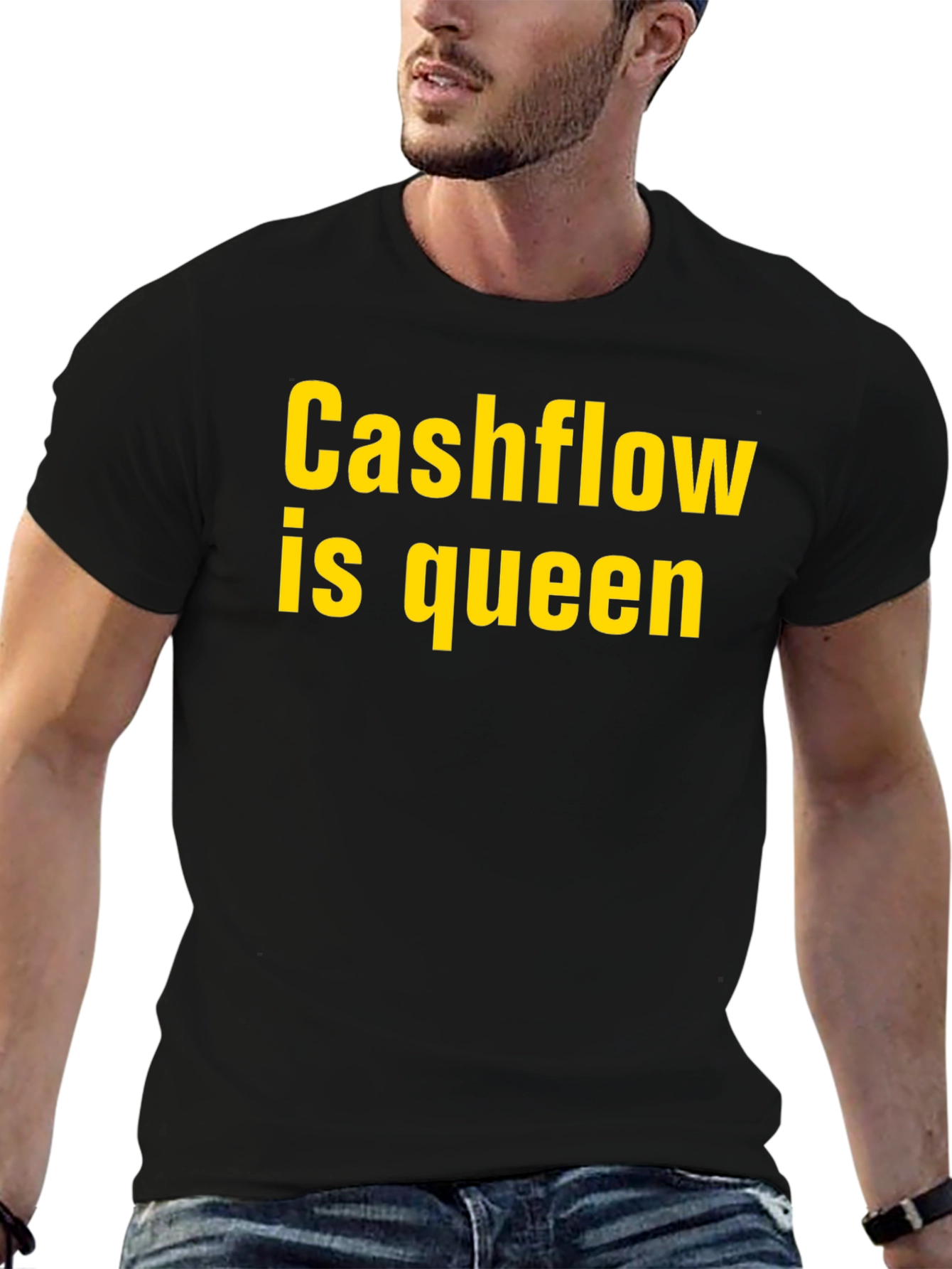 Black Cashflow is Queen T-Shirt - Bold Statement Tee view 6