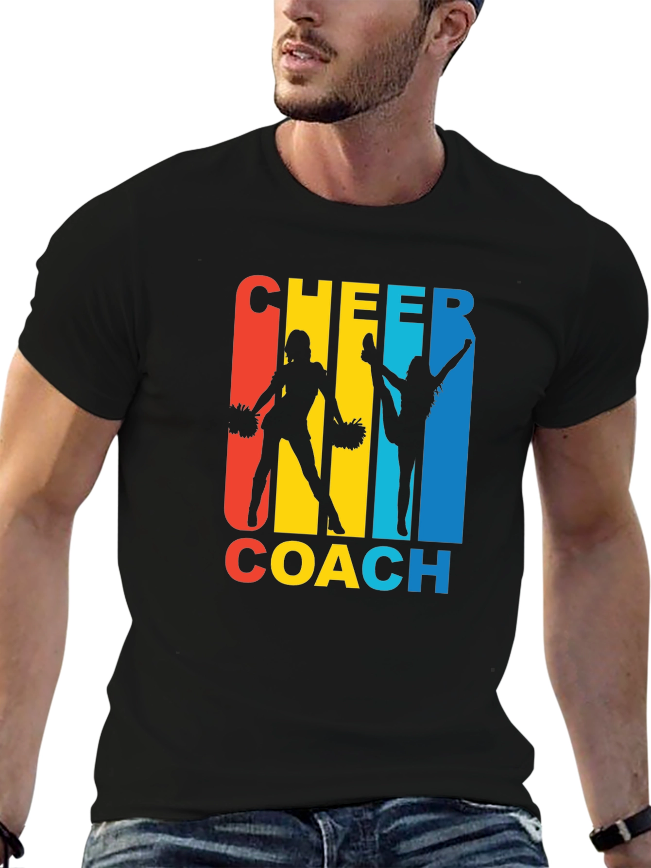Black Cheer Coach Graphic T-Shirt view 6