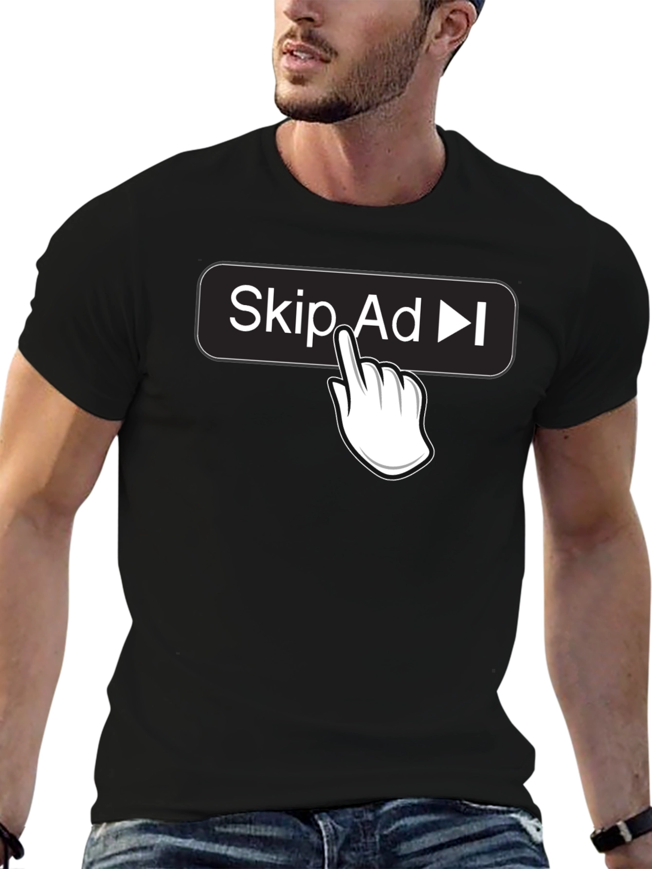 Black Skip Ad Funny Humor Novelty T-Shirt view 6