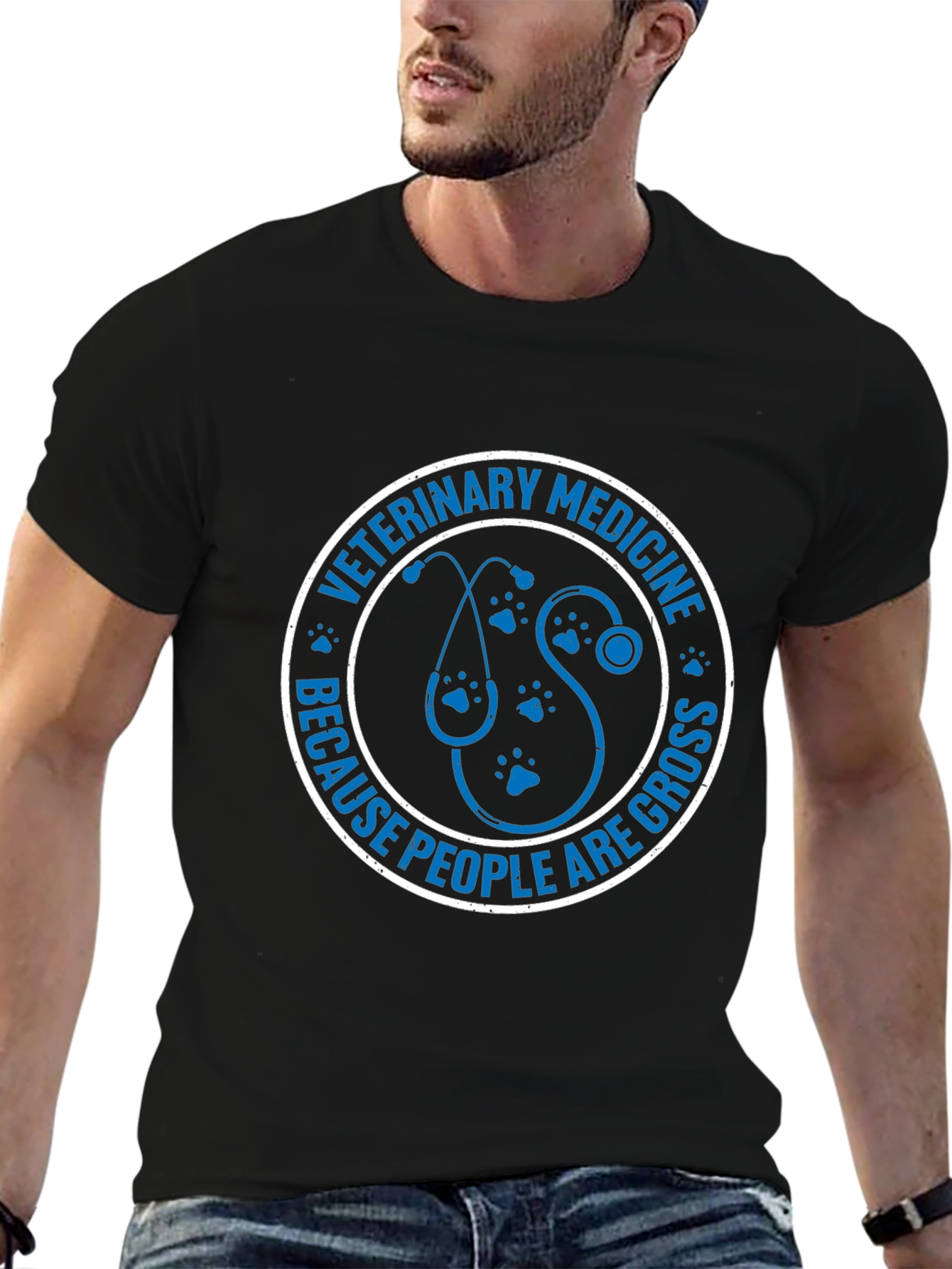 Black Veterinary Medicine T-Shirt - People Are Gross view 6