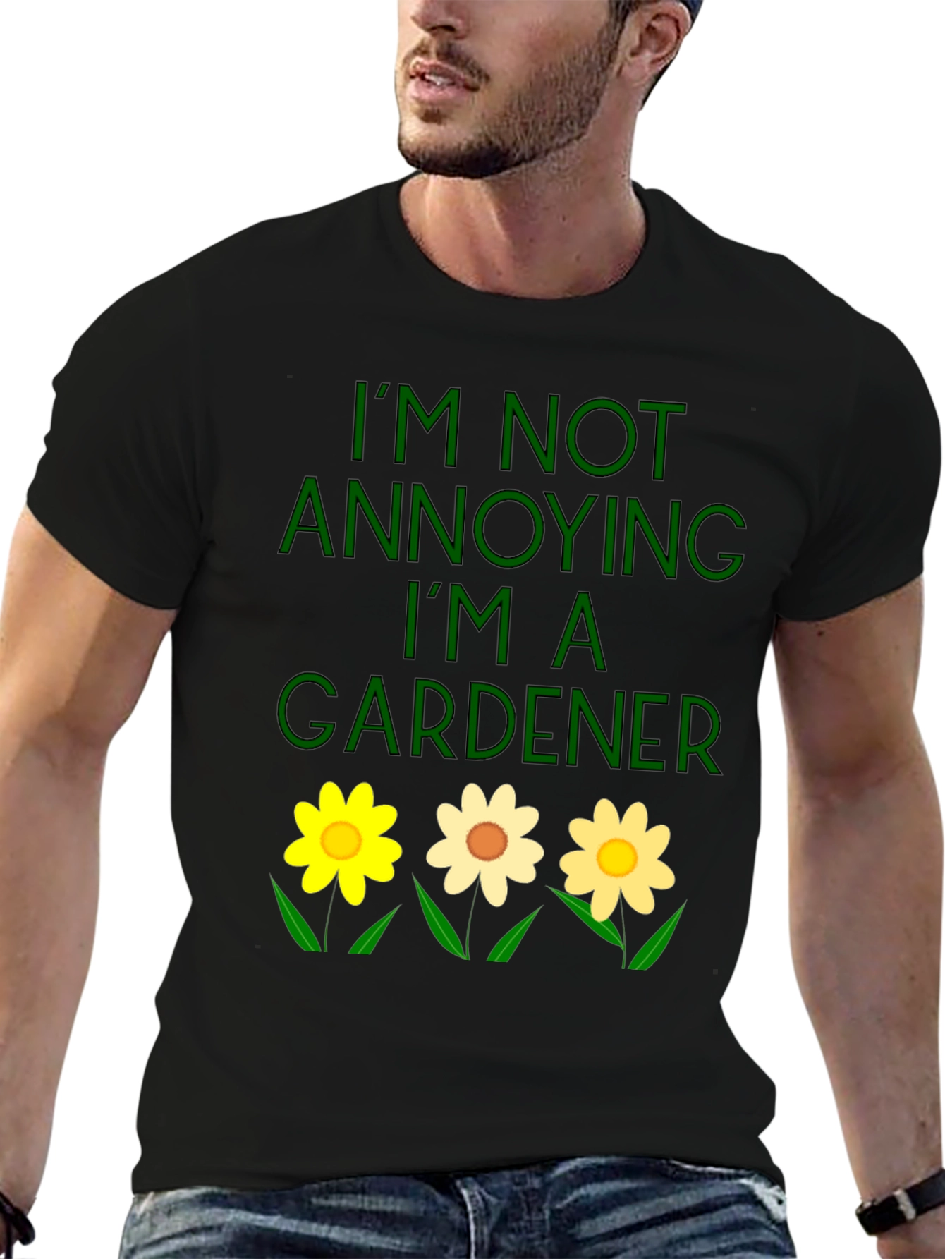 Black Gardener T-Shirt - I'm Not Annoying Funny Garden Shirt view 6