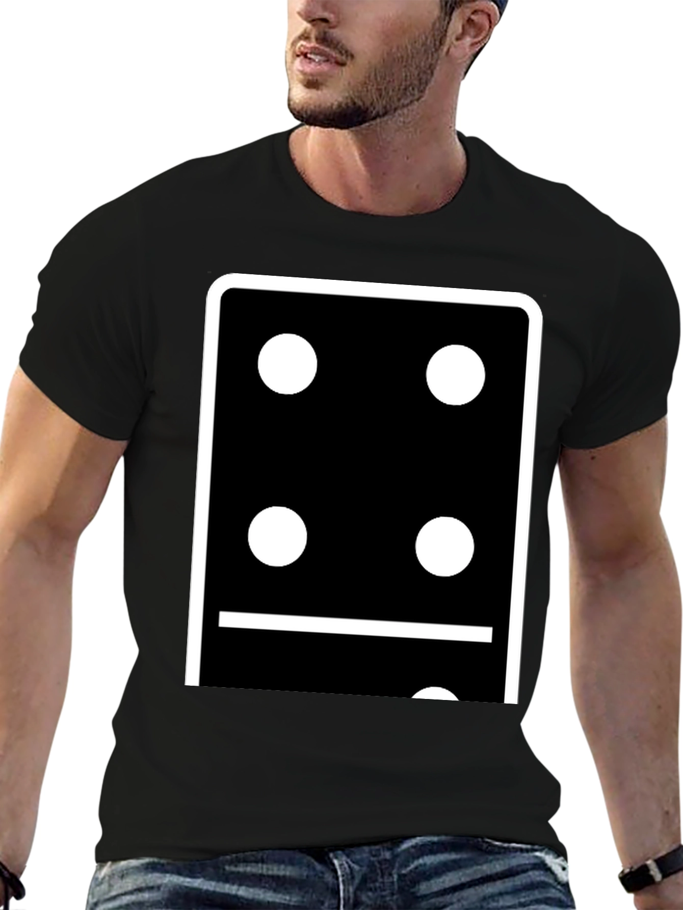 Black Domino Six T-Shirt - Stylish Casual Wear view 6
