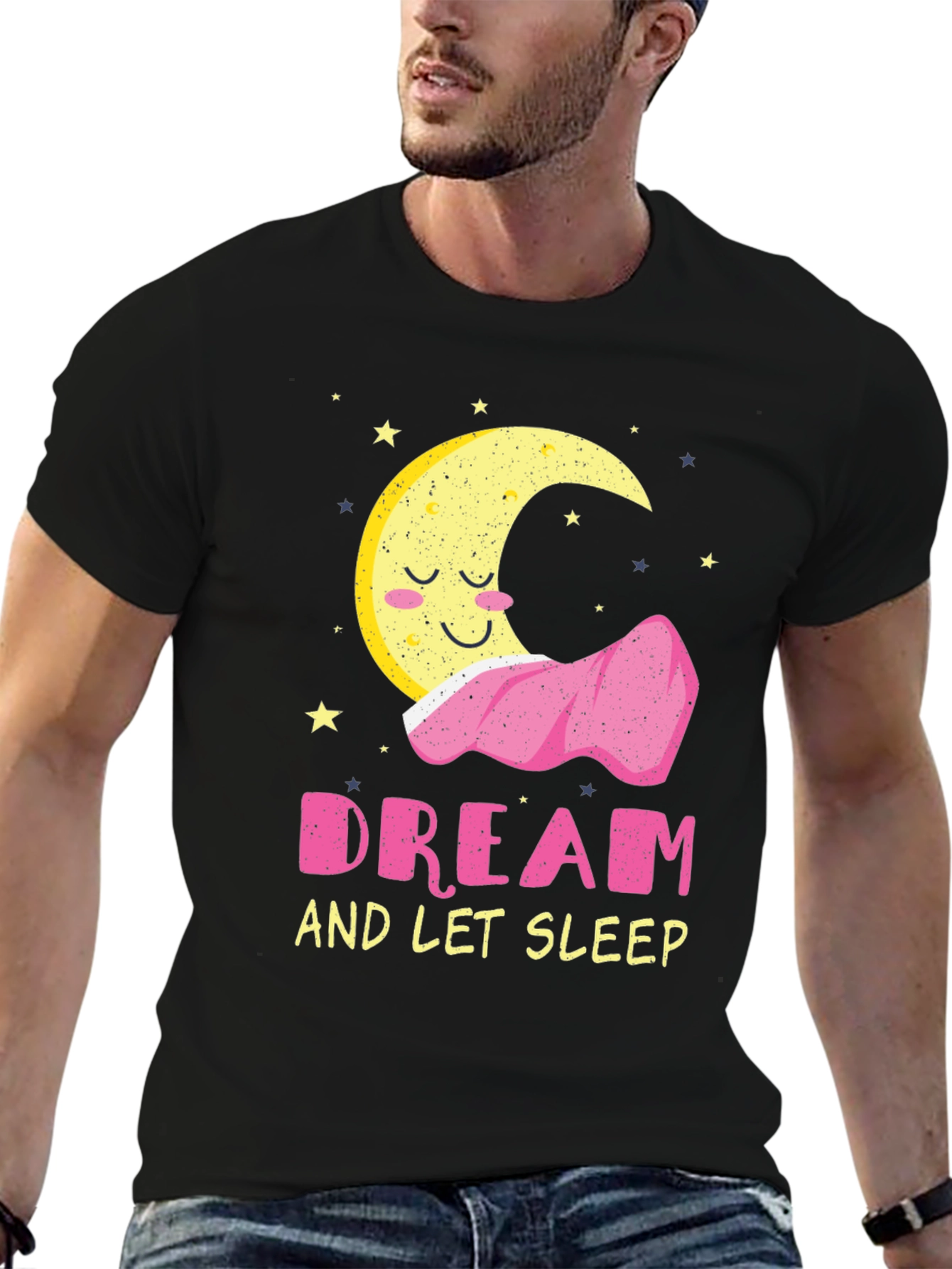 Black Dream and Let Sleep Graphic Tee - Soft Cotton Blend view 6