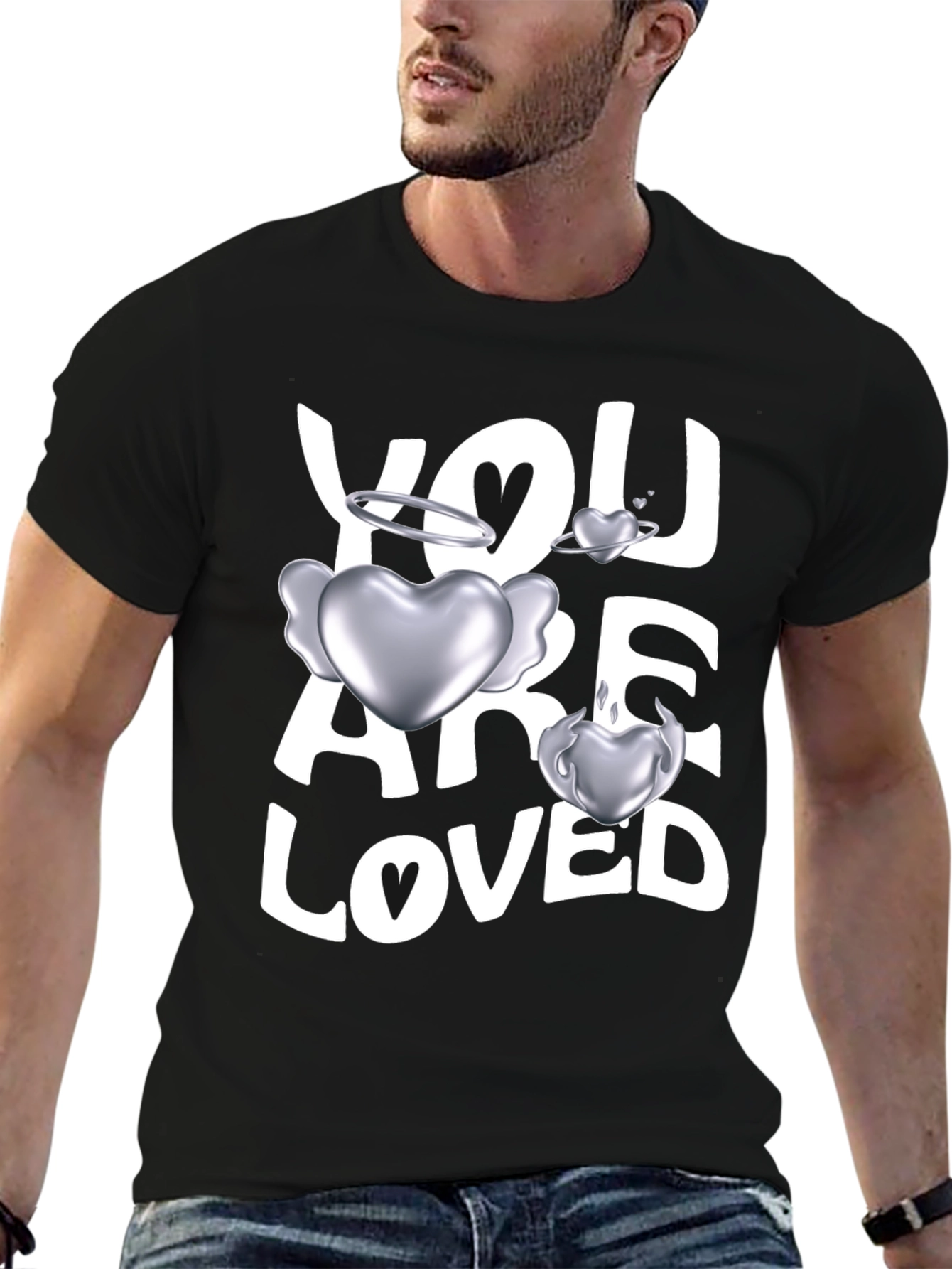 Black You Are Loved Graphic Tee view 6