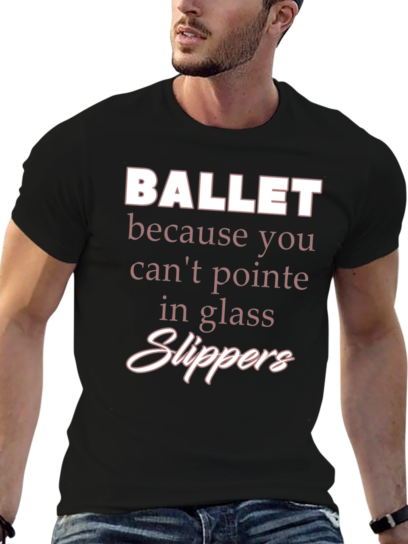 Black Ballet Slipper Graphic Tee - Dance Lover's Gift view 6