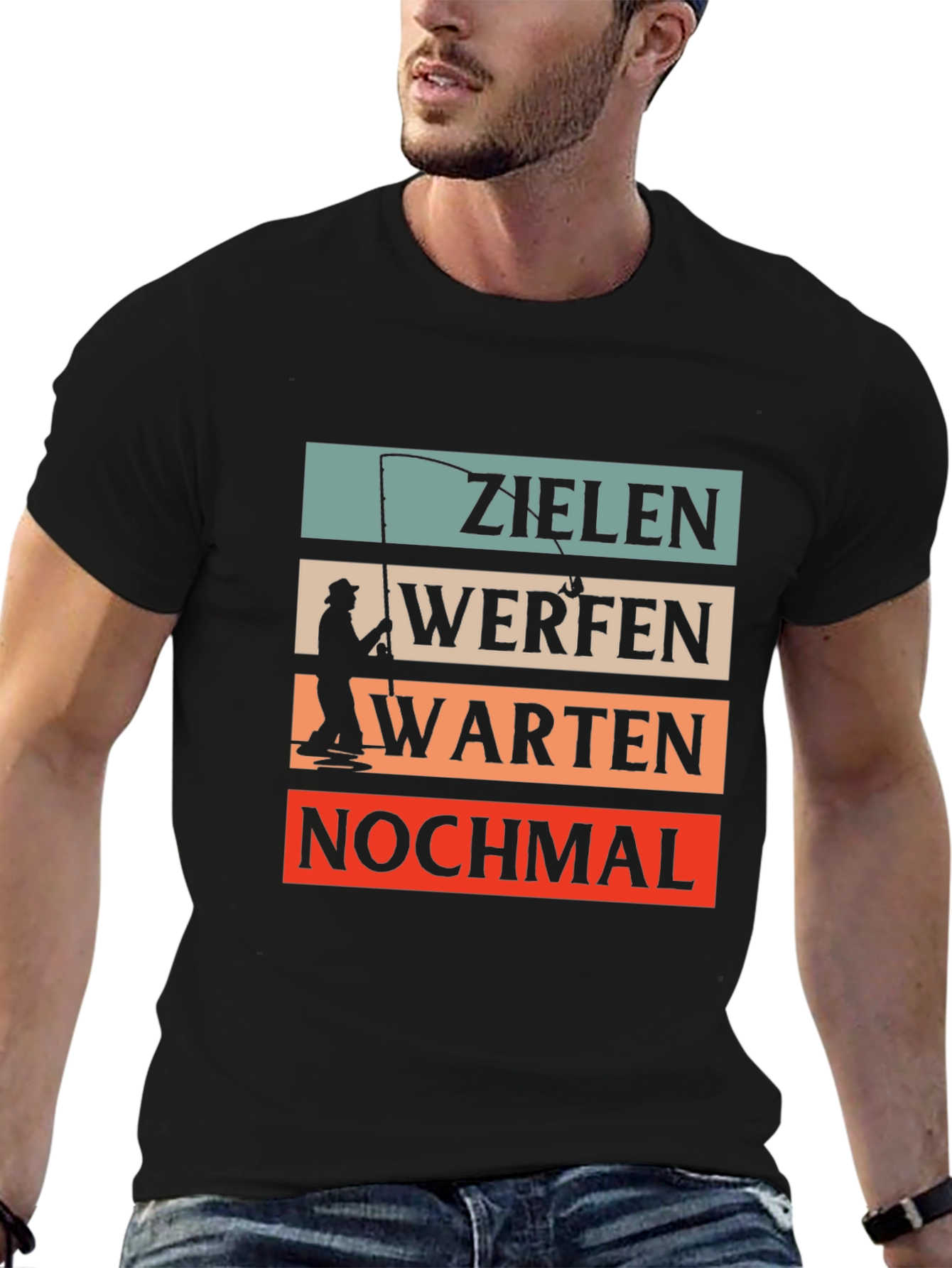 Black Zielan Werfen Warten T-Shirt view 6