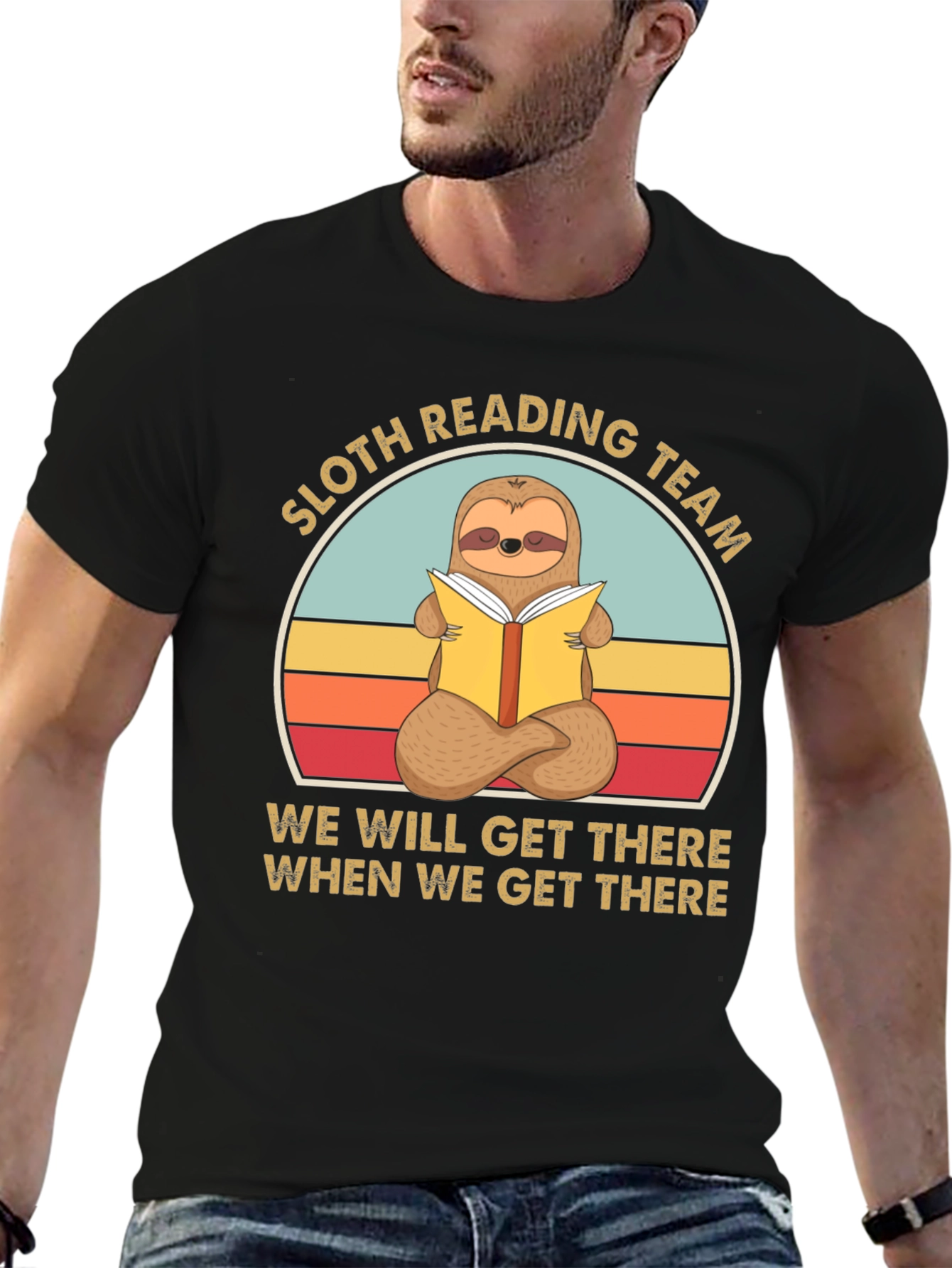 Black Sloth Reading Team Graphic Tee - Relaxed Fit view 6