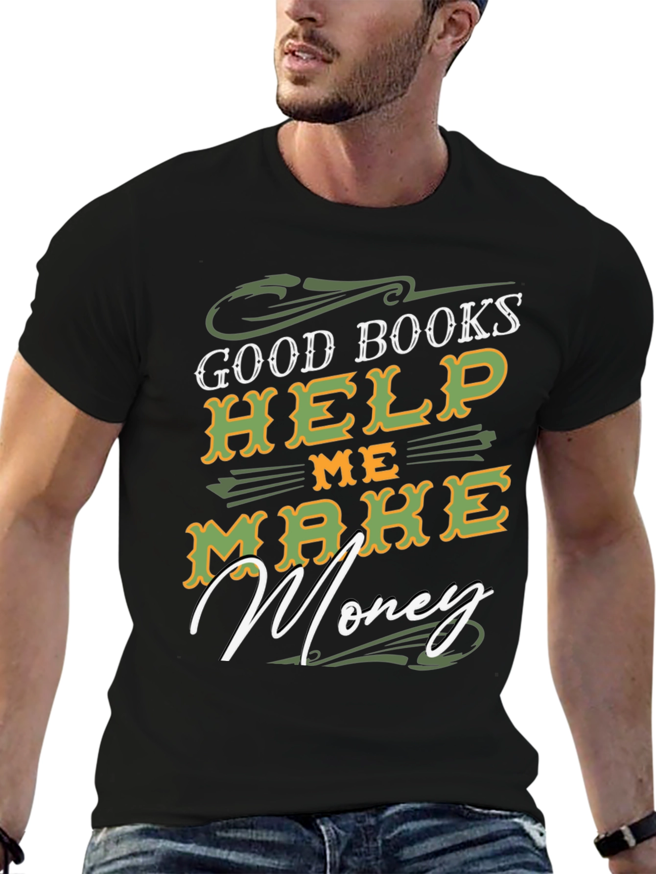 Black Good Books Help Me Make Money T-Shirt view 6