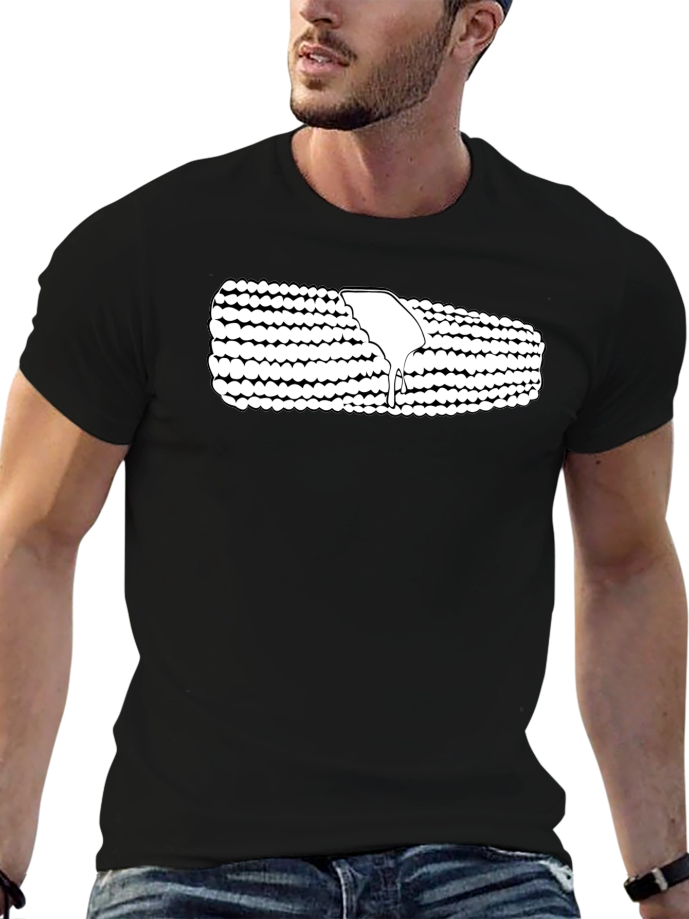 Black Corn on the Cob Graphic T-Shirt view 6