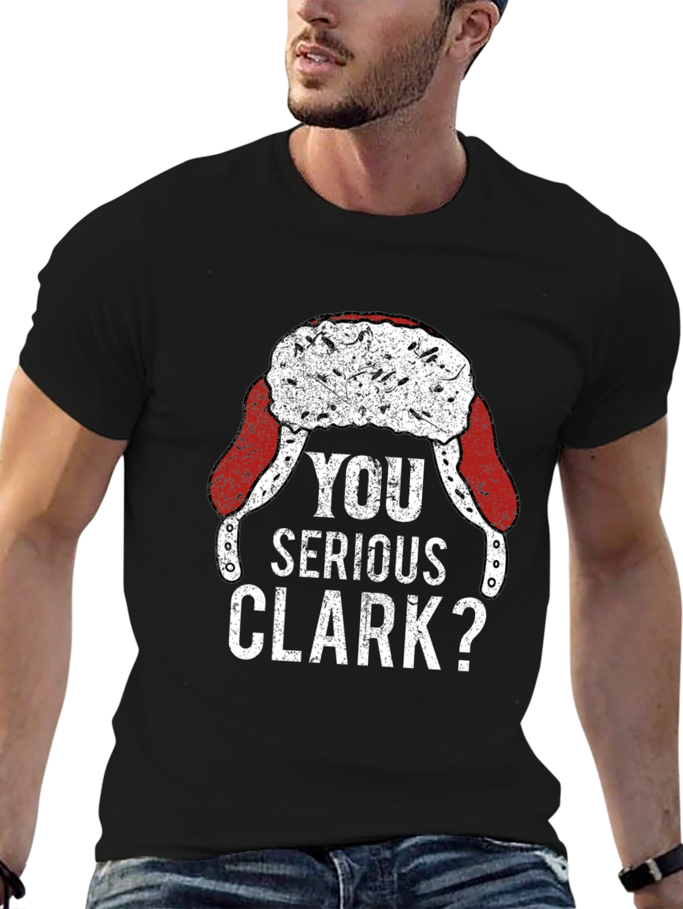 Black You Serious Clark? Funny Christmas T-Shirt view 6