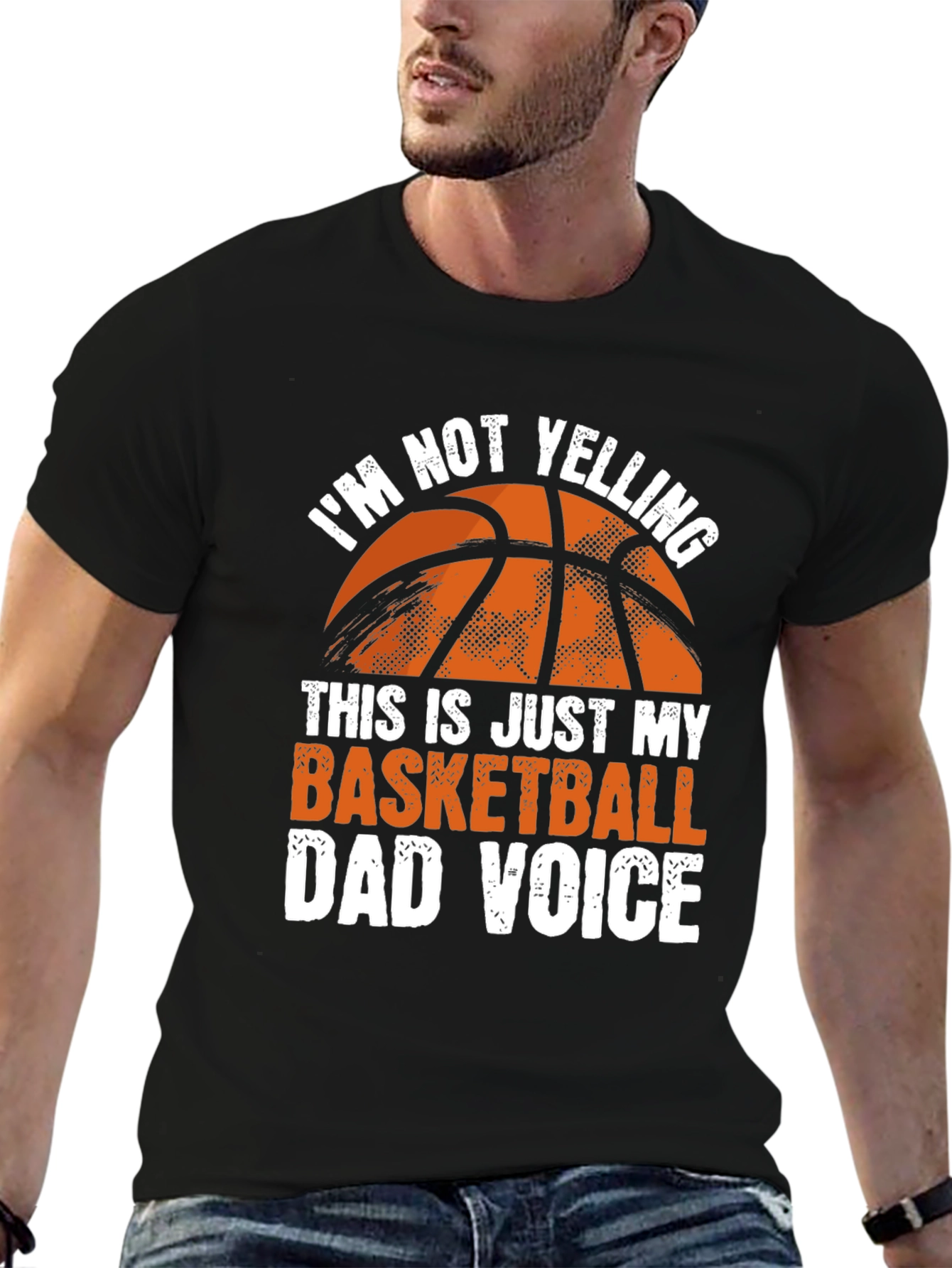 Black Basketball Dad Voice T-Shirt view 6