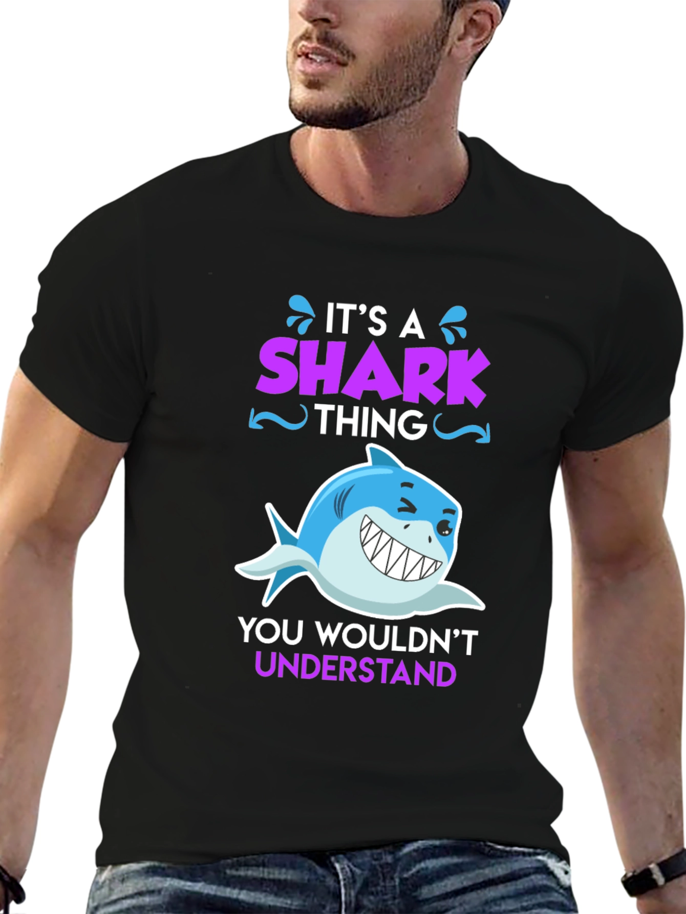 Black It's a Shark Thing T-Shirt view 6
