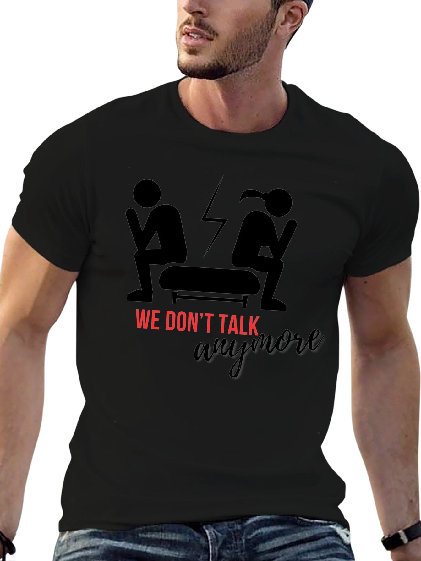 Black We Don't Talk Anymore Graphic T-Shirt view 6