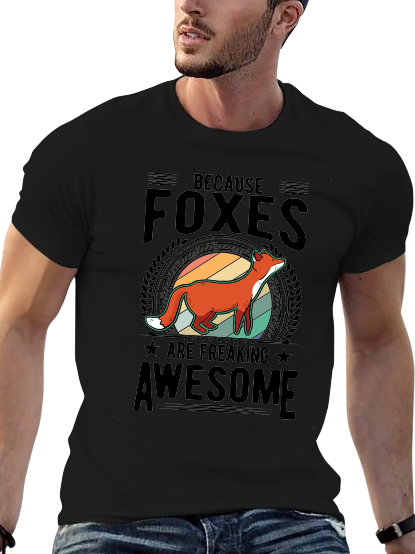 Black Foxes are Awesome Graphic T-Shirt view 6