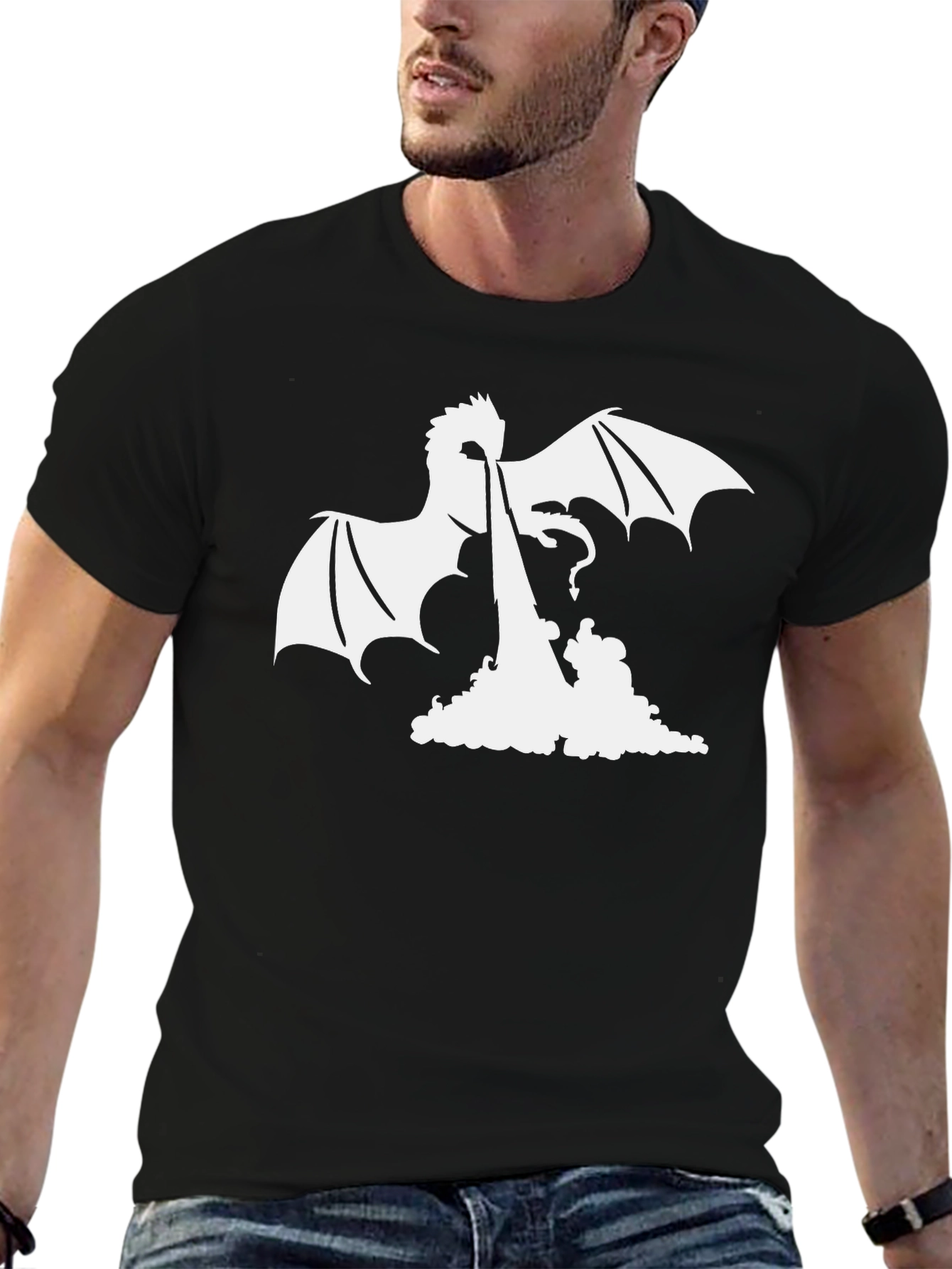 Black Dragon Fire Graphic Tee - Black view 6