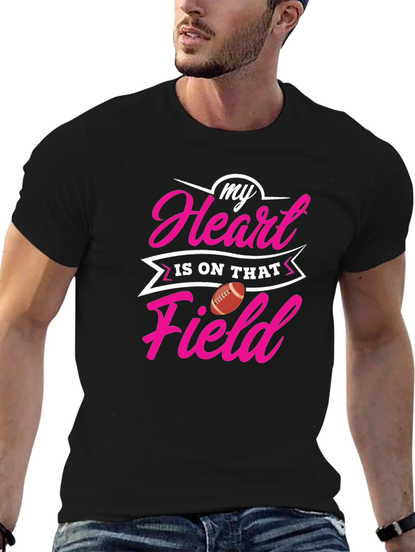 Black My Heart Is On That Field Graphic T-Shirt view 6
