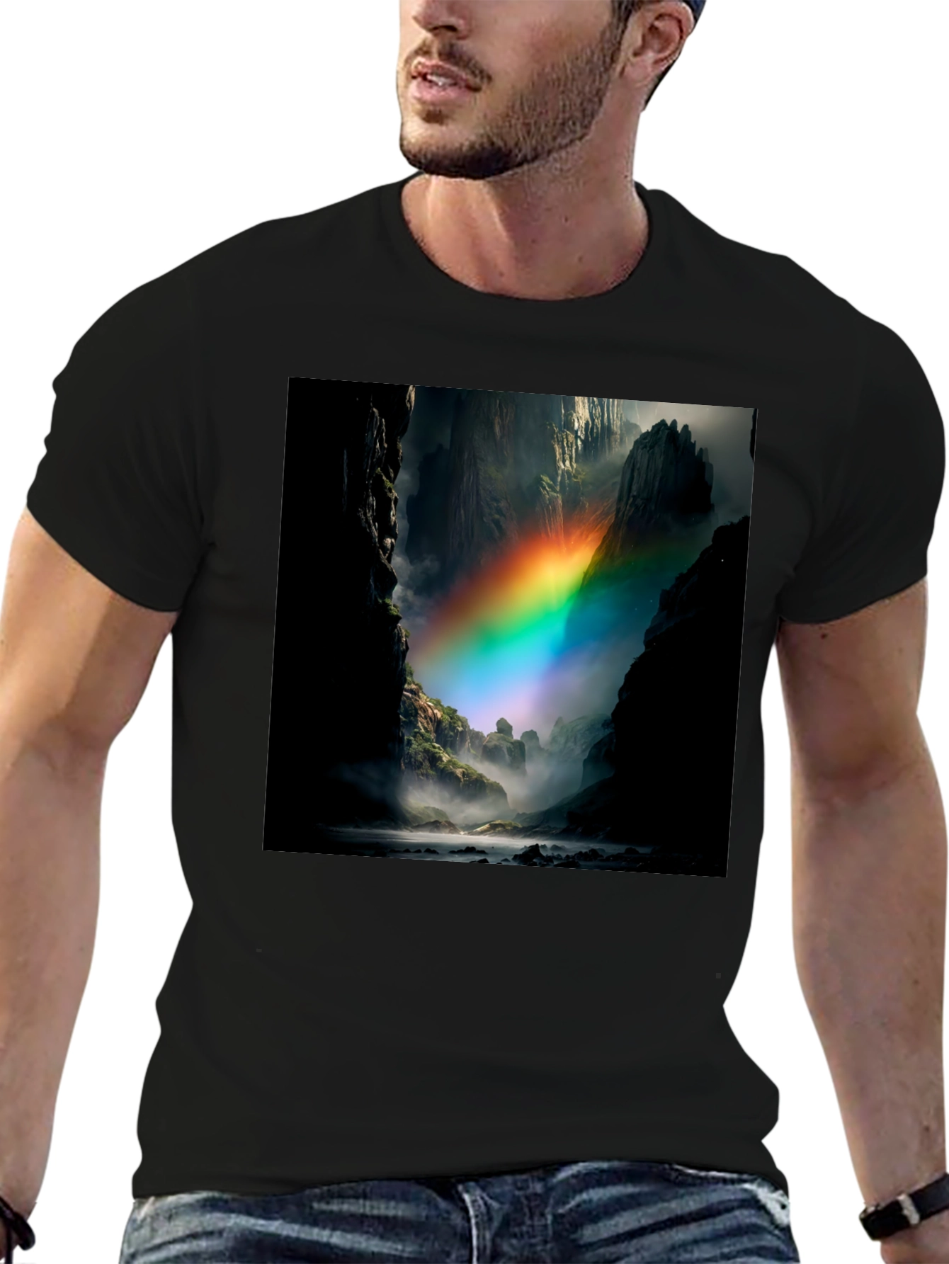 Black Rainbow Mountain T-Shirt view 6