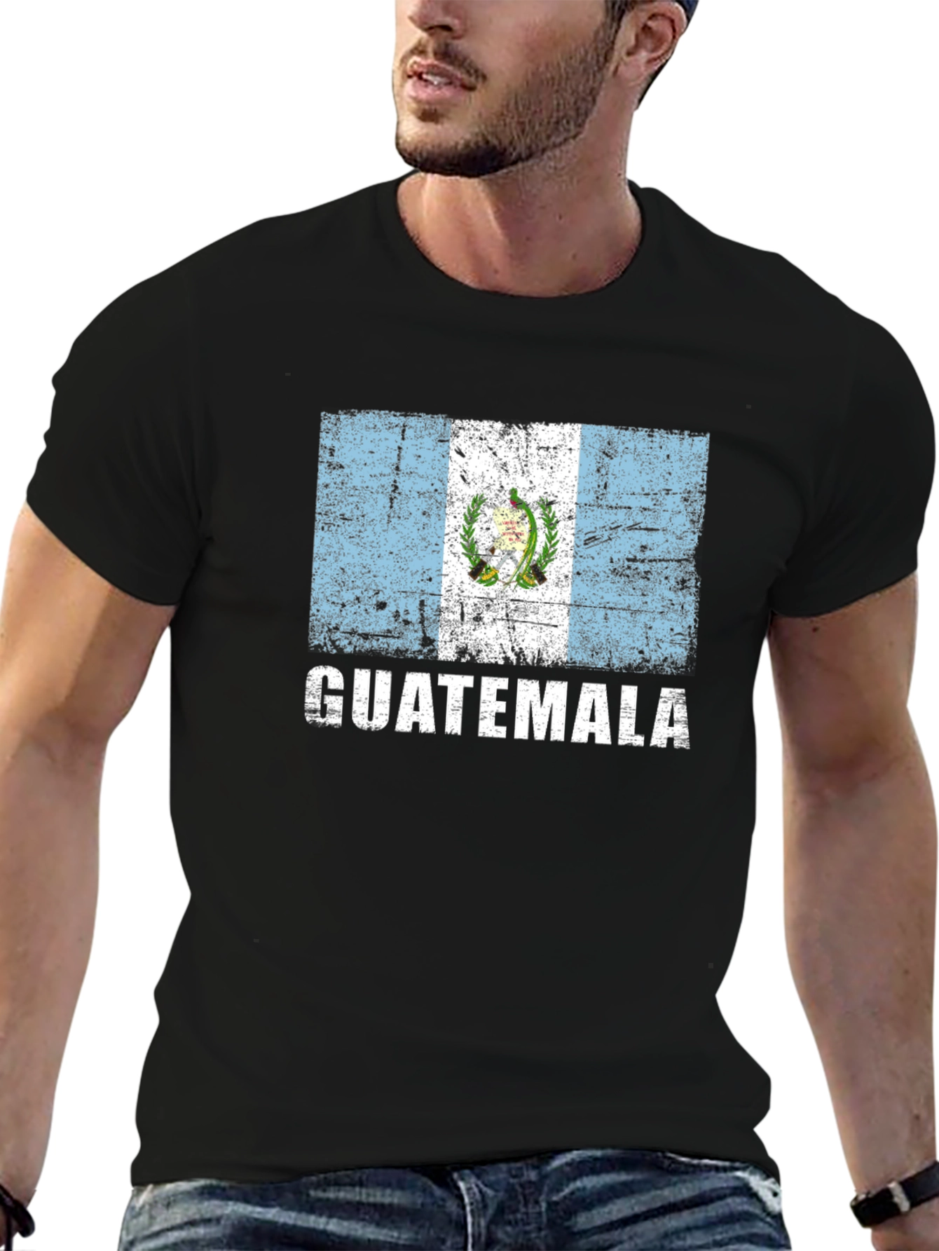 Guatemala Flag Graphic T-Shirt - Distressed Design - 6