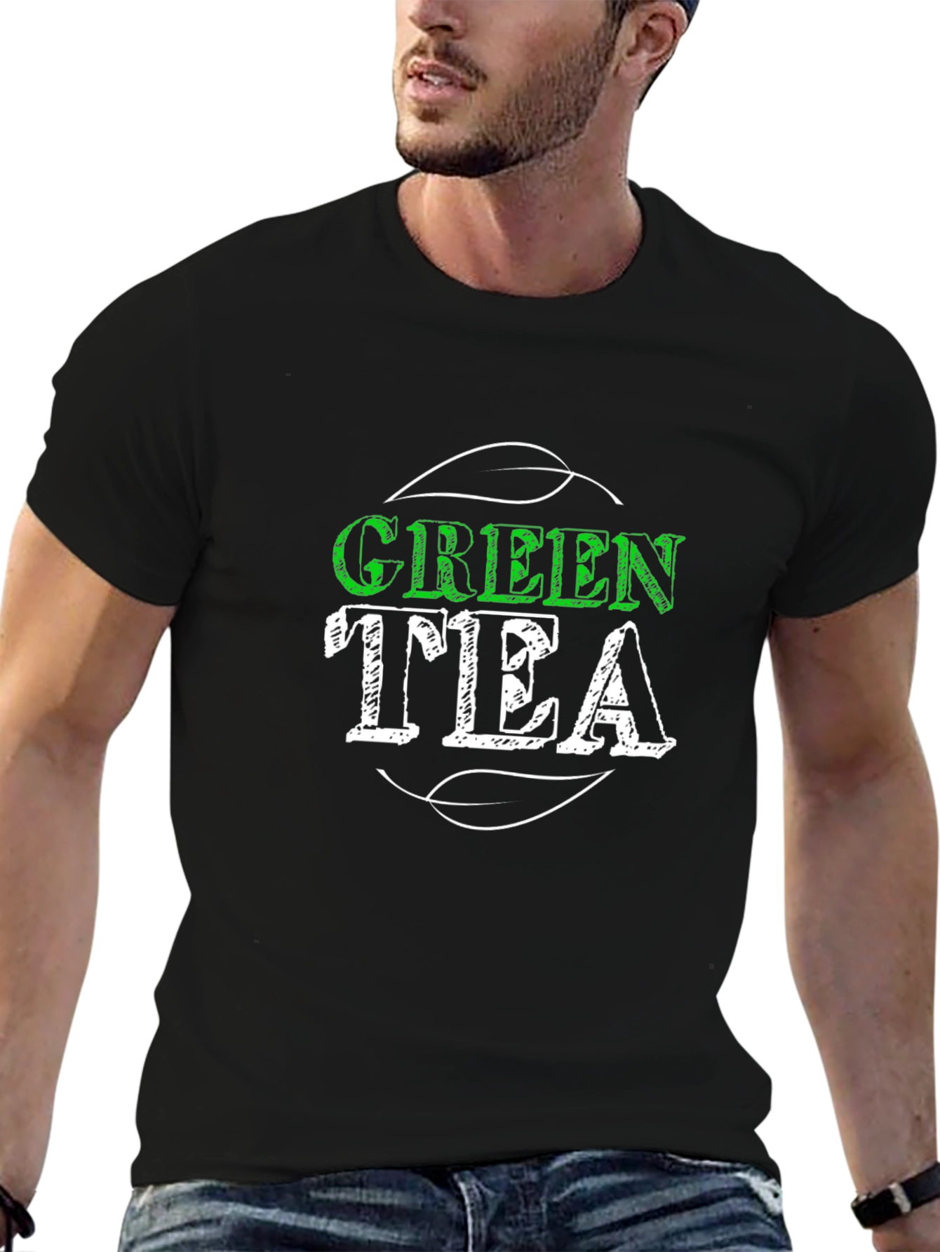 Black Green Tea Graphic Tee - Trendy Casual Shirt view 6