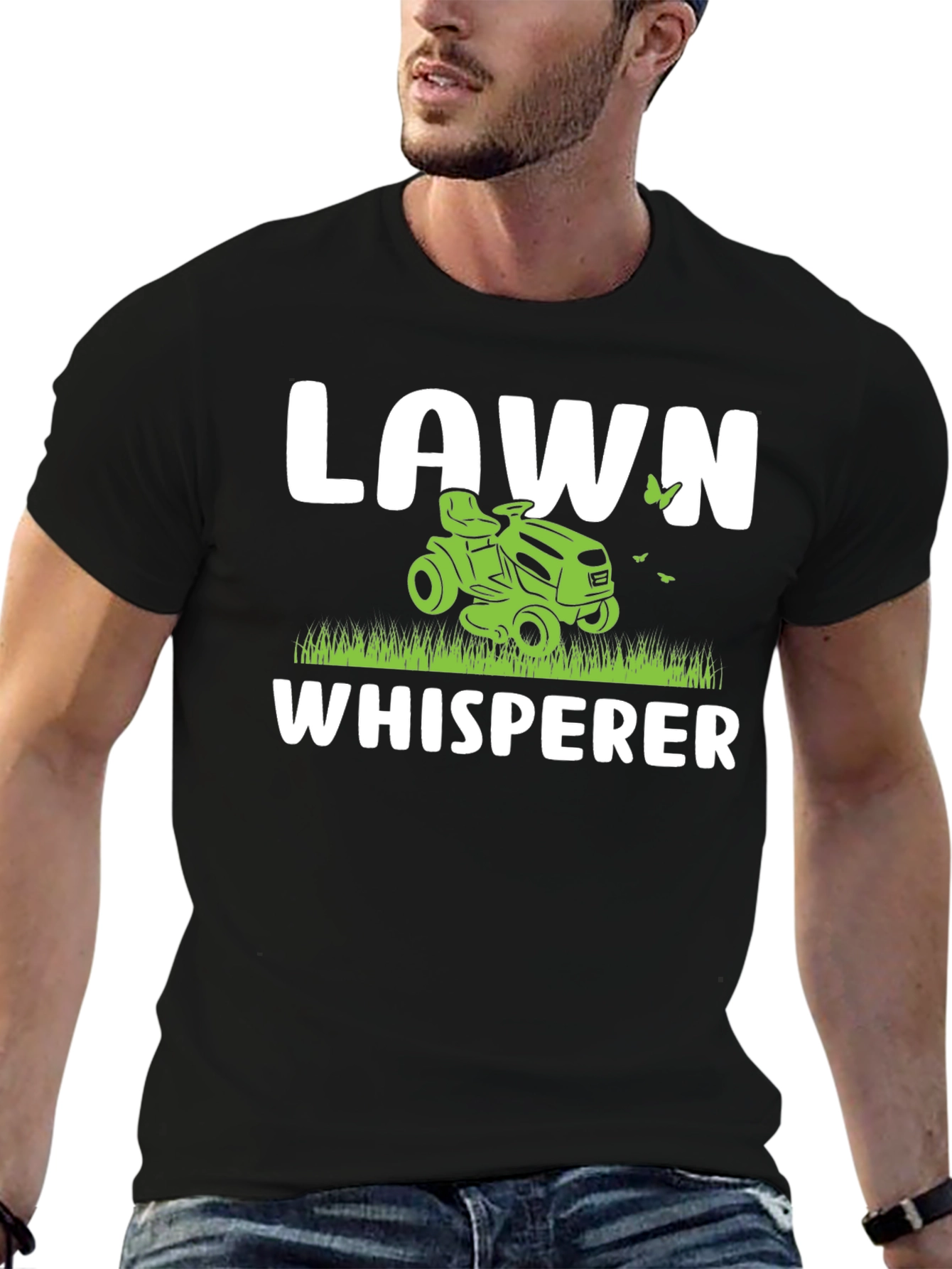 Black Lawn Whisperer Graphic Tee - Gardening Humor Shirt view 6