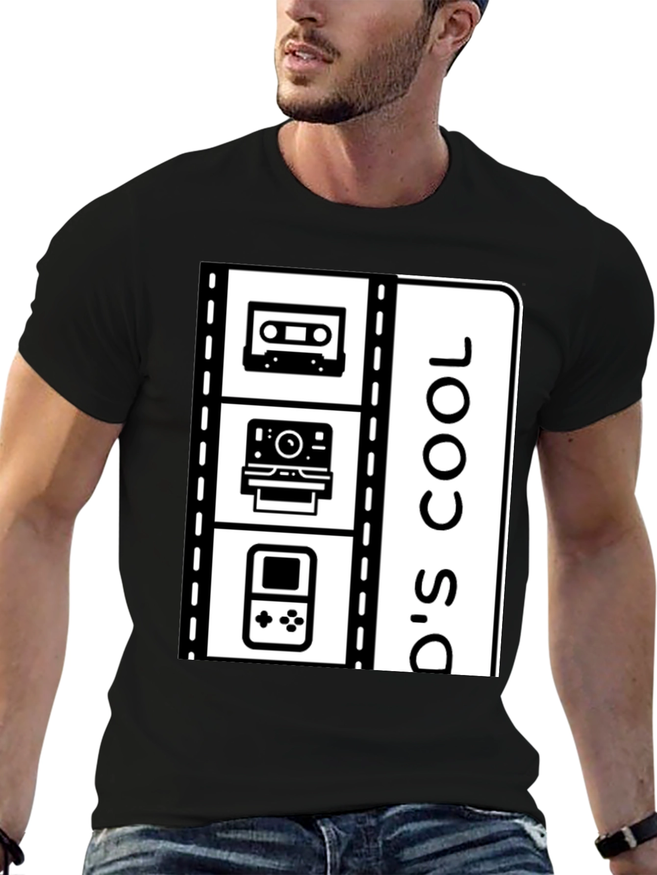 Black 90's Cool Nostalgic T-Shirt view 6