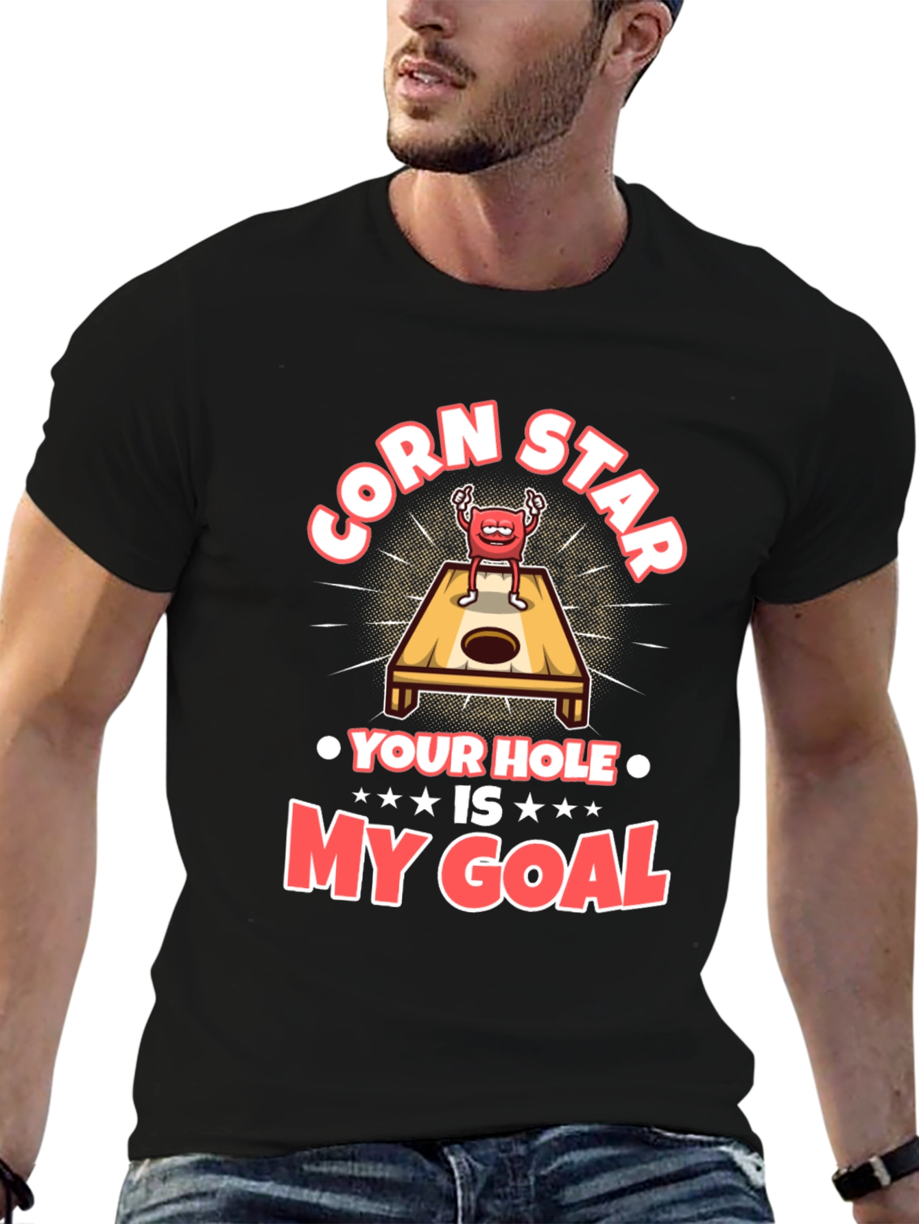 Black Corn Star Your Hole is My Goal T-Shirt view 6