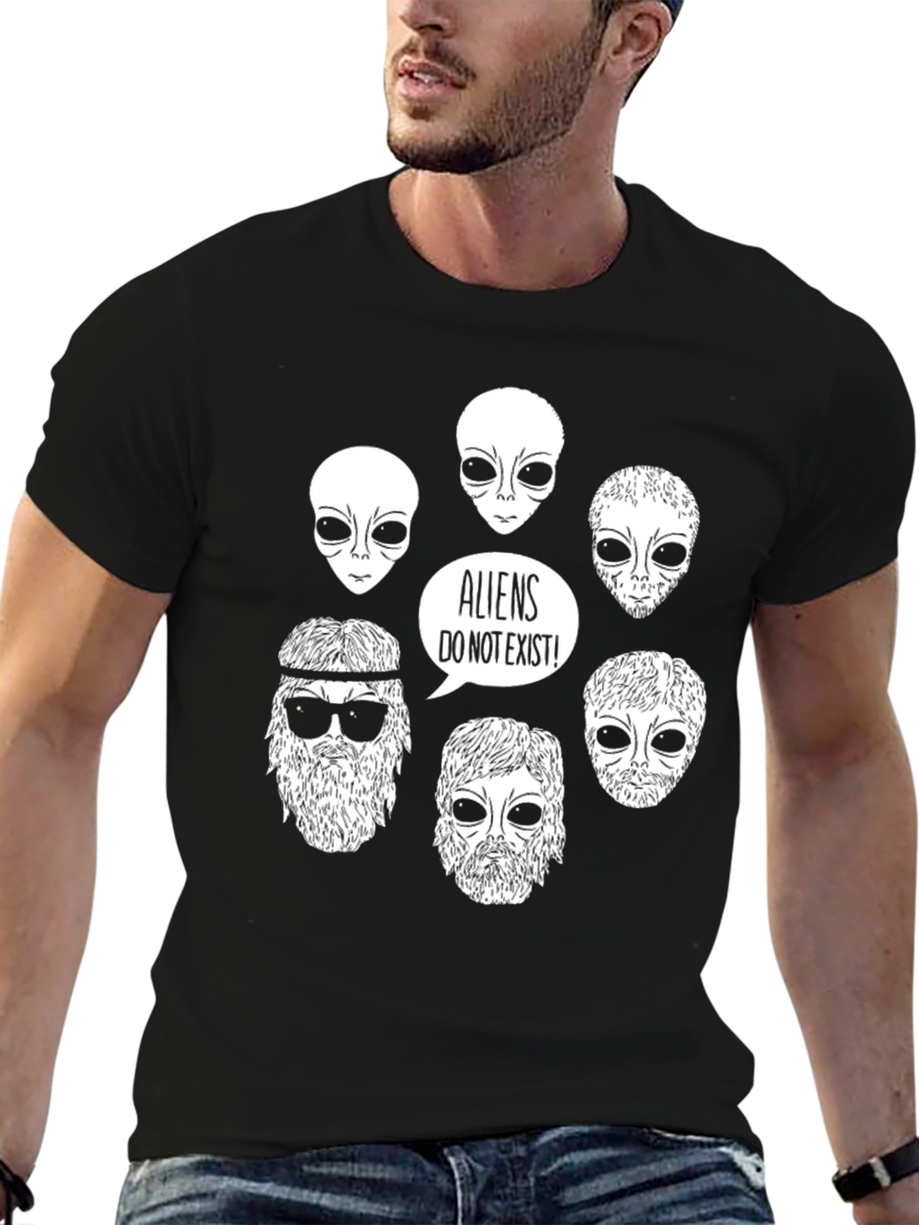 Black Aliens Do Not Exist Graphic Tee view 6