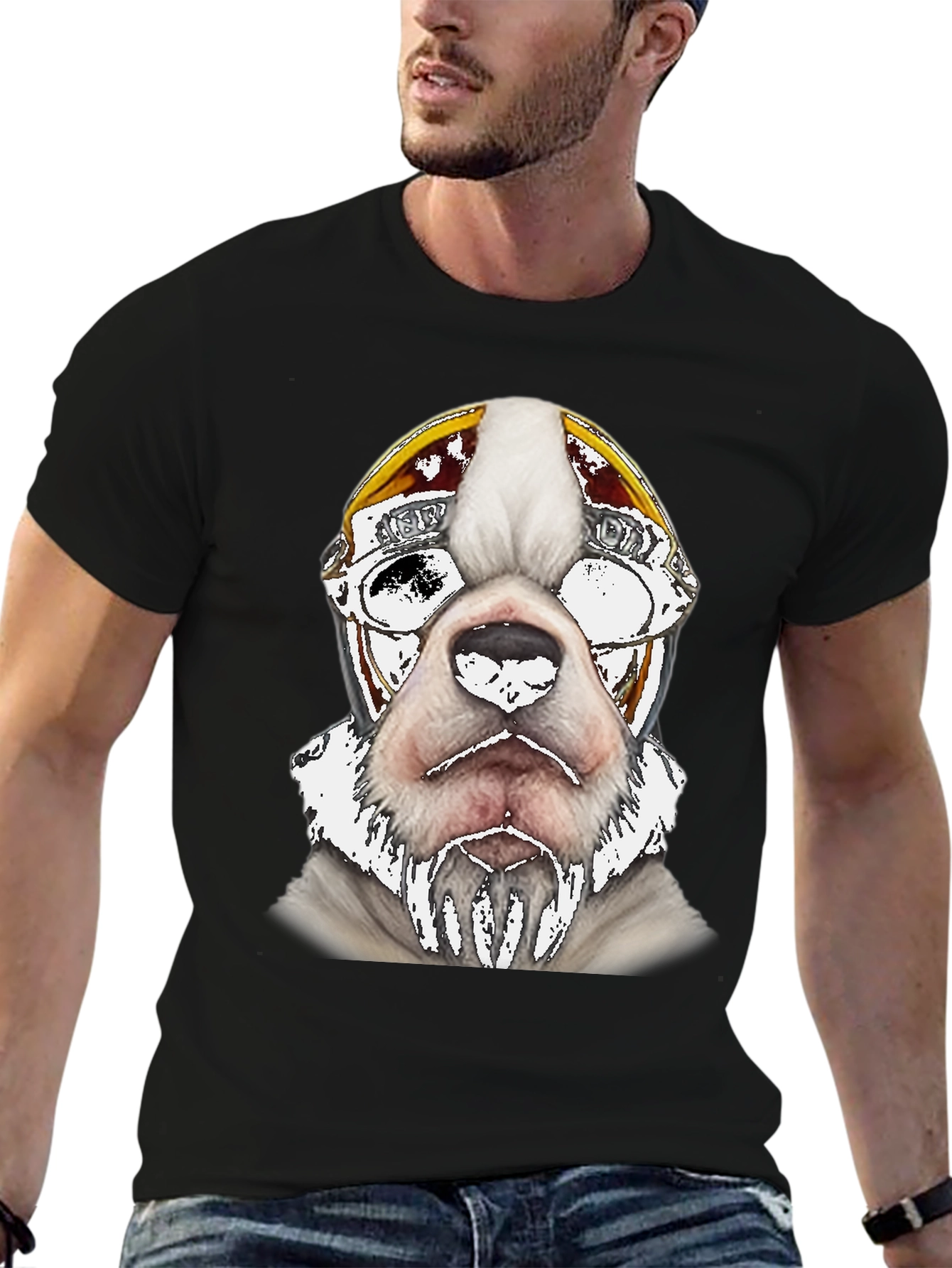 Black Cool Dog Aviator T-Shirt - Black view 6