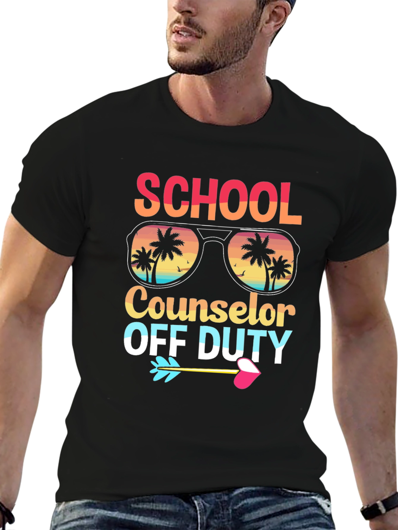 Black School Counselor Off Duty Graphic T-Shirt view 6