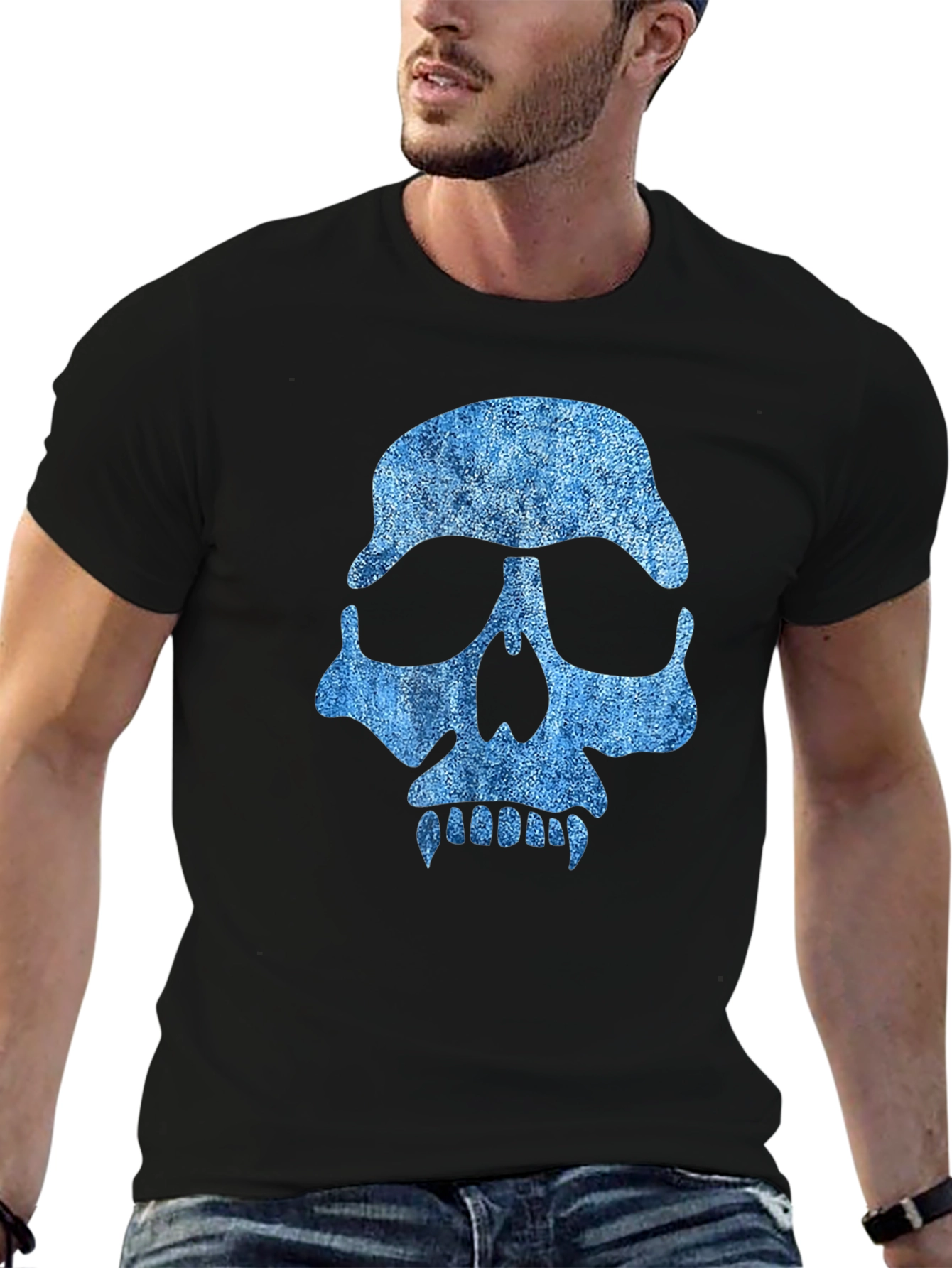 Black Skull Graphic Tee - Denim Style view 6