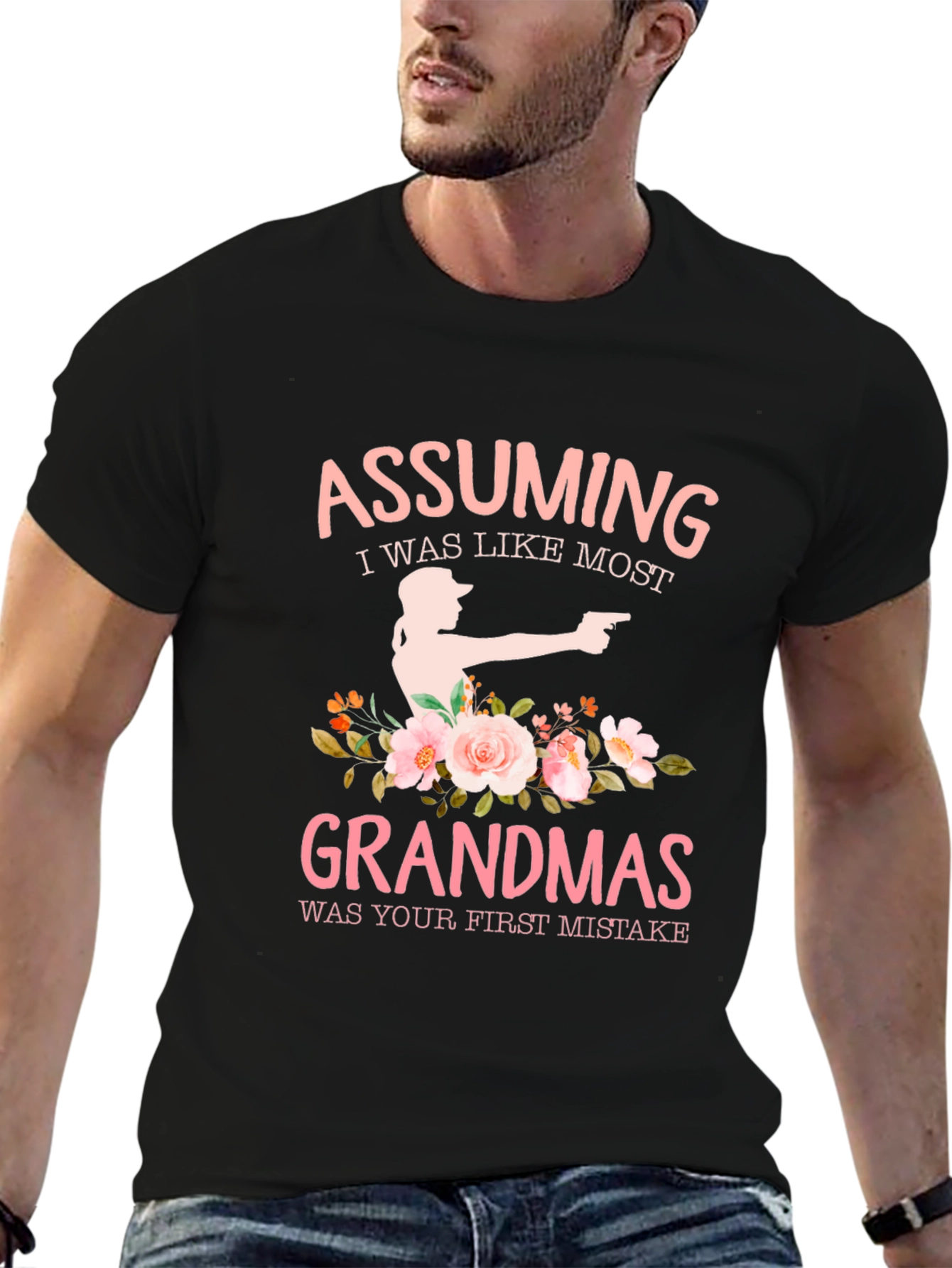 Black Assuming Grandmas T-Shirt, Gun Owner Tee view 6