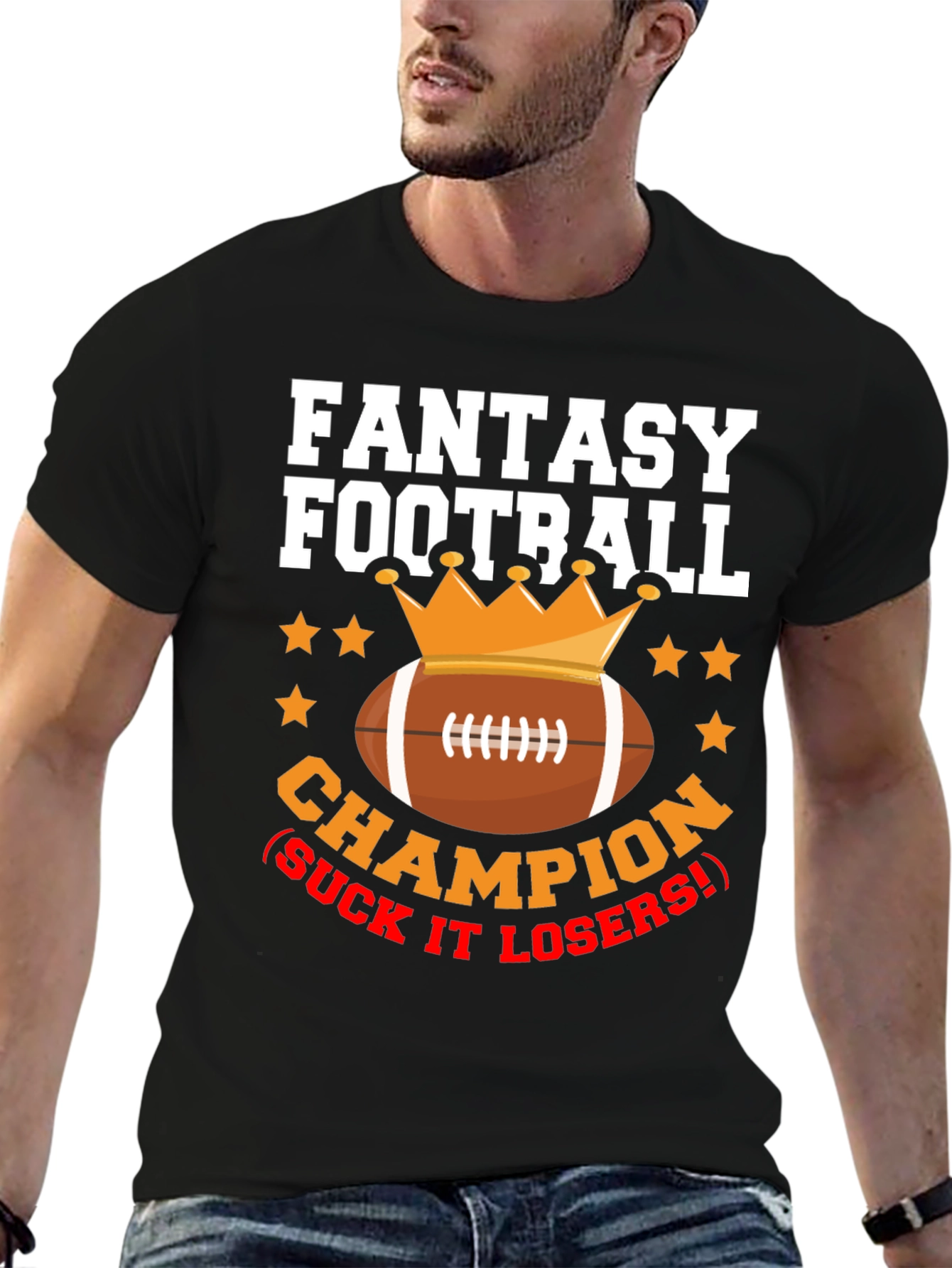 Black Fantasy Football Champion Graphic Tee view 6